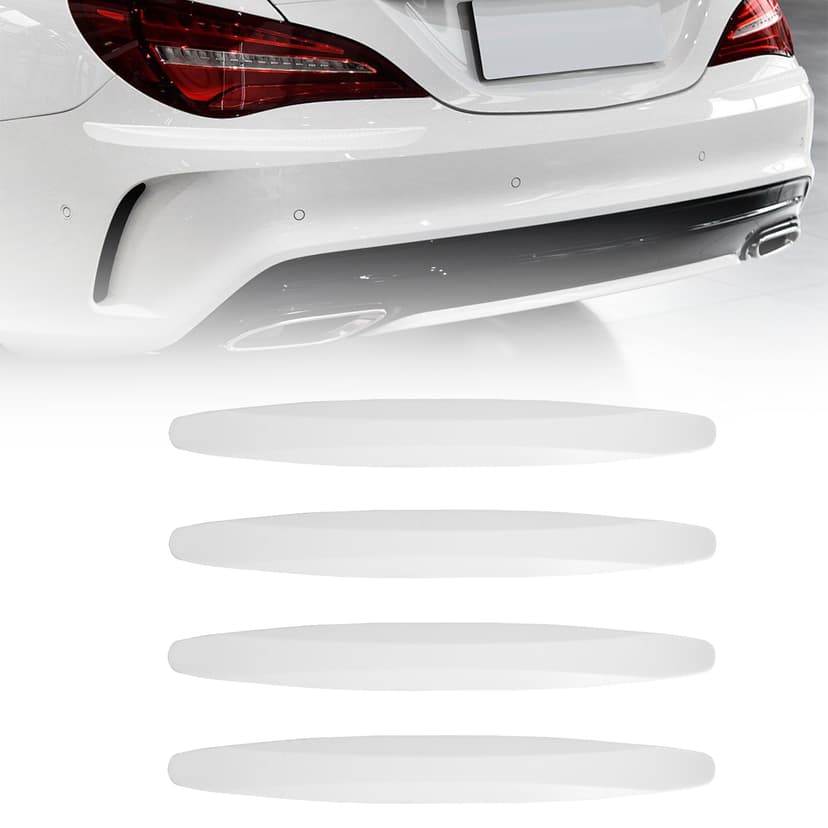 ReignSword 4 Pack White Bumper Guard Strip, Anti-Collision Patch Car Bumper Guard Strip, Universal Exterior Car Accessories