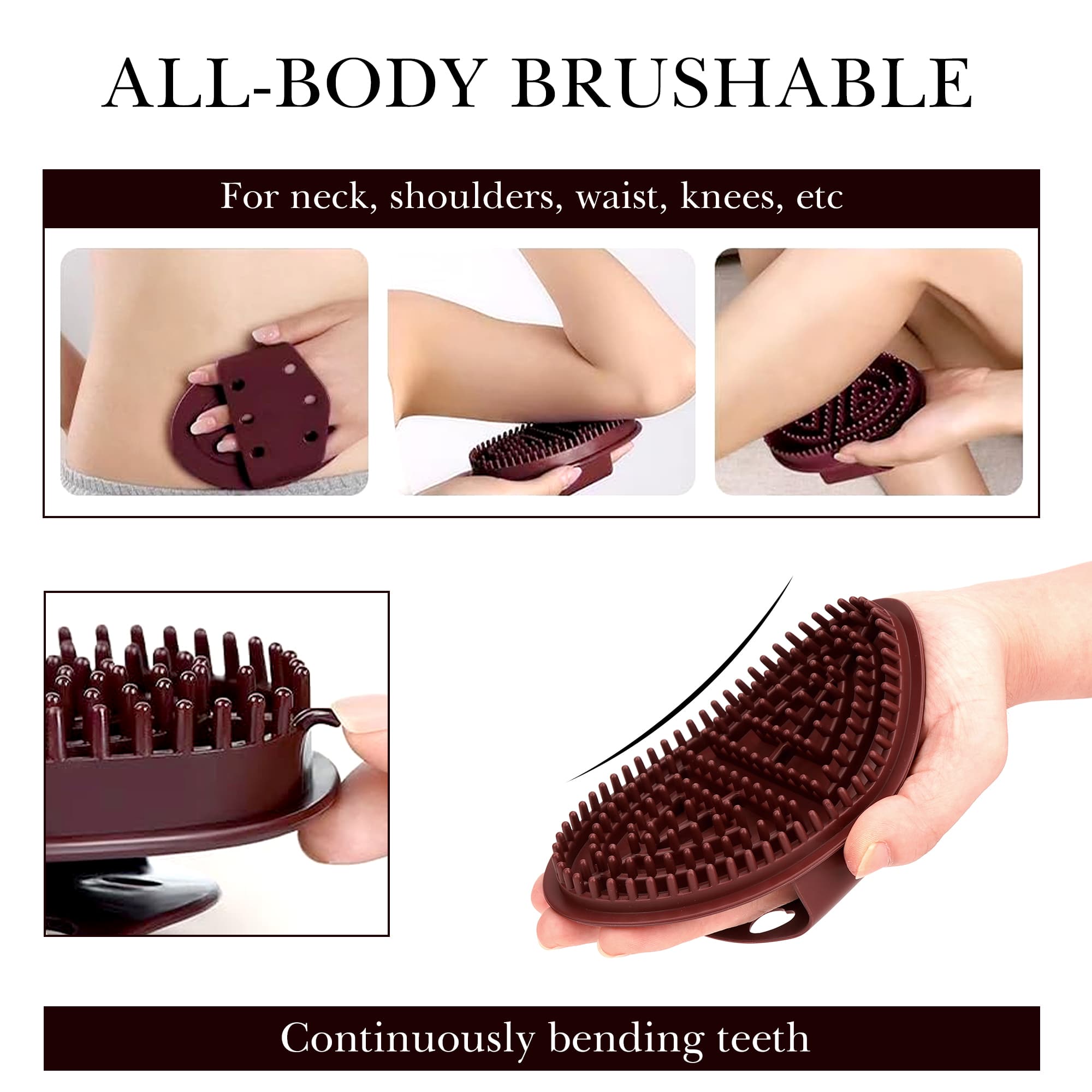 ReignSword 2Pcs Meridian Brush Massage Set, Beauty Salon Professional Acupressure Comb, Full Body Relaxation Therapy Tools, Portable Handheld Cepillo De Meridianos Para Masajes (Coffee) - 2