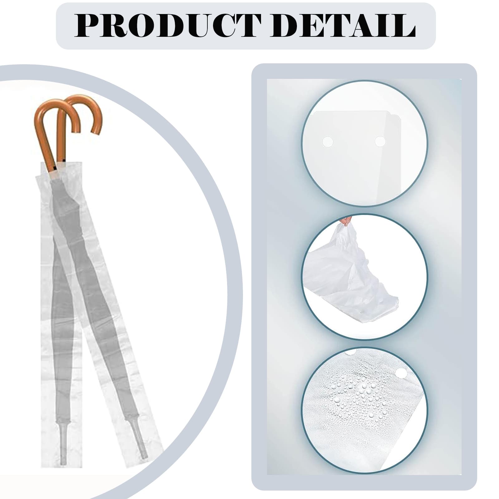 ReignSword 100 Pcs Disposable Clear Wet Umbrella Covers for Long Umbrella, Plastic Umbrella Rain Bags for Machine, Waterproof Umbrella Sleeve to Keep Lobby Floors Dry - 2