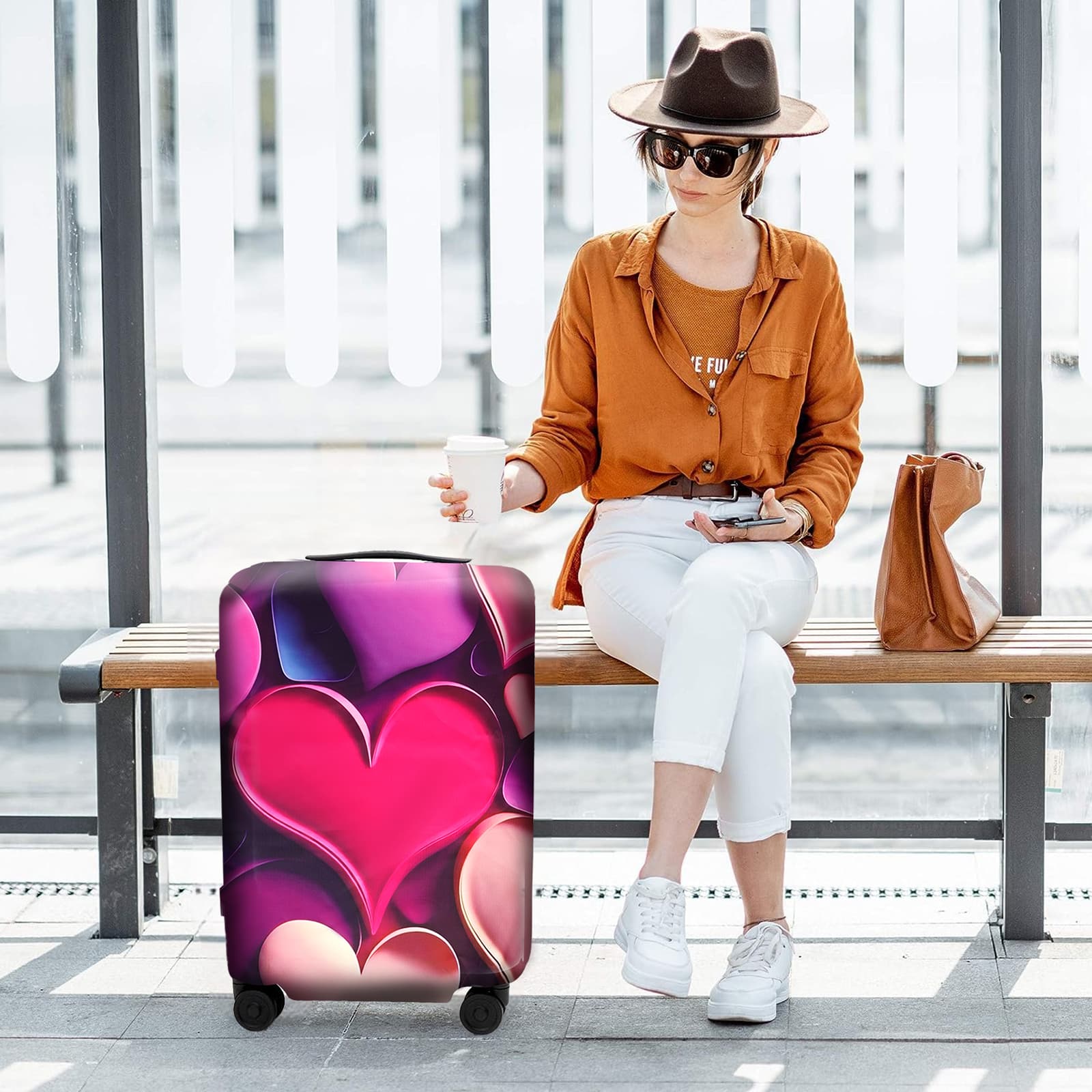 ReignSword Travel Luggage Cover Suitcase Protector Fit 26-28 Inch Luggage, Washable Luggage Covers for Suitcase Tsa Approved (H940, L) - 5