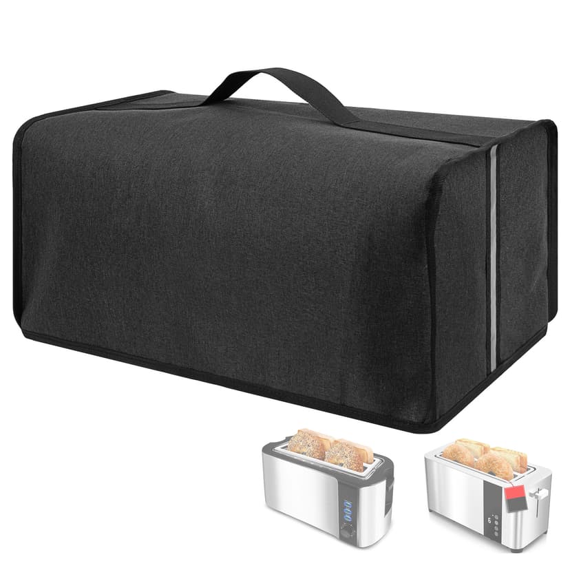 Toaster Cover Compatible with Mueller UltraToast 4 Slice MT-110ss/Elite Gourmet ECT-3100 Long Slot 4 Slice Toaster,Waterproof Heatproofant Dustproof Protective Case Heavy Duty Cover-Dark Grey