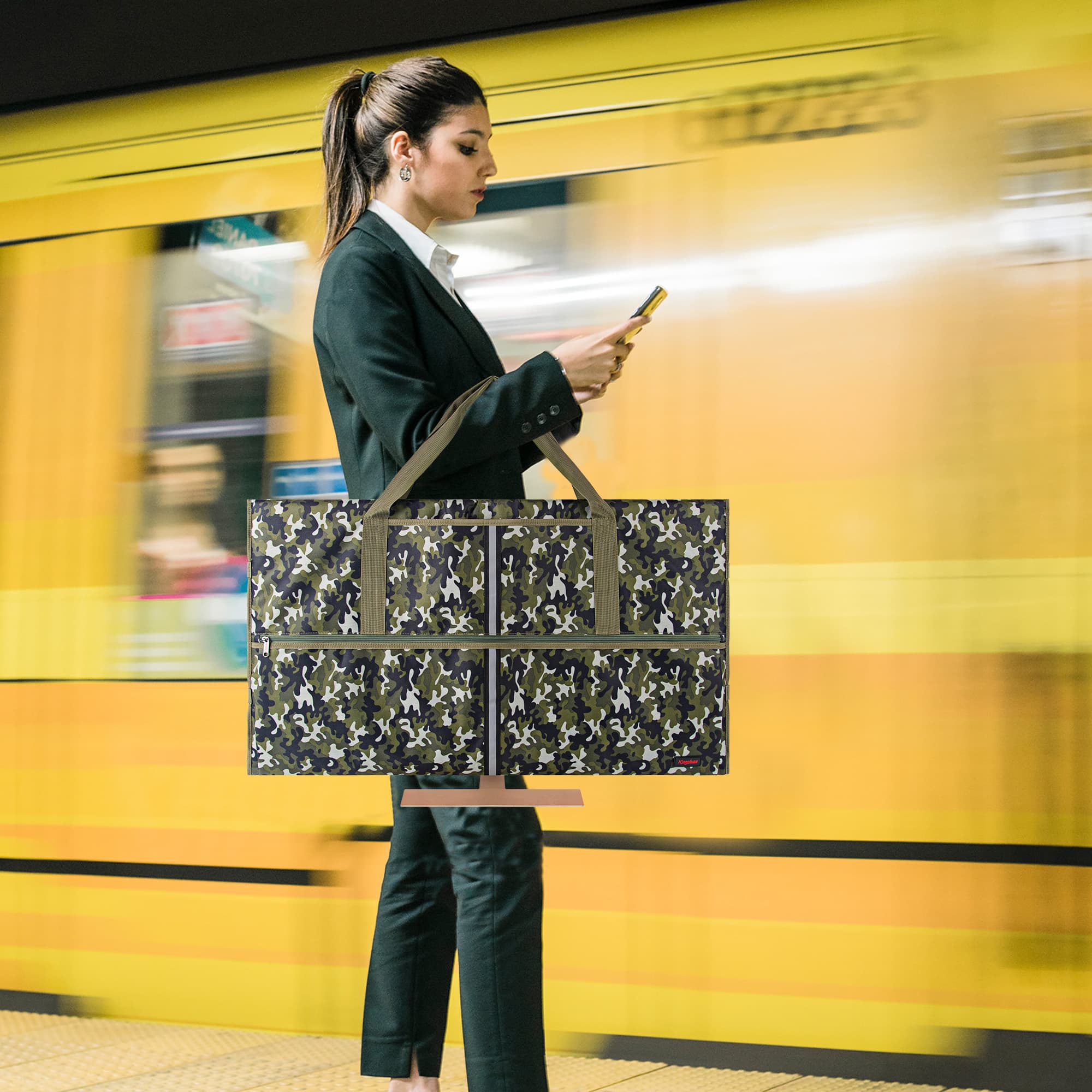 Kingshion Travel Carrying Bag Compatible with 32" All-in-One Desktop Computer and 32" Monitor (Camouflage Green) - 5
