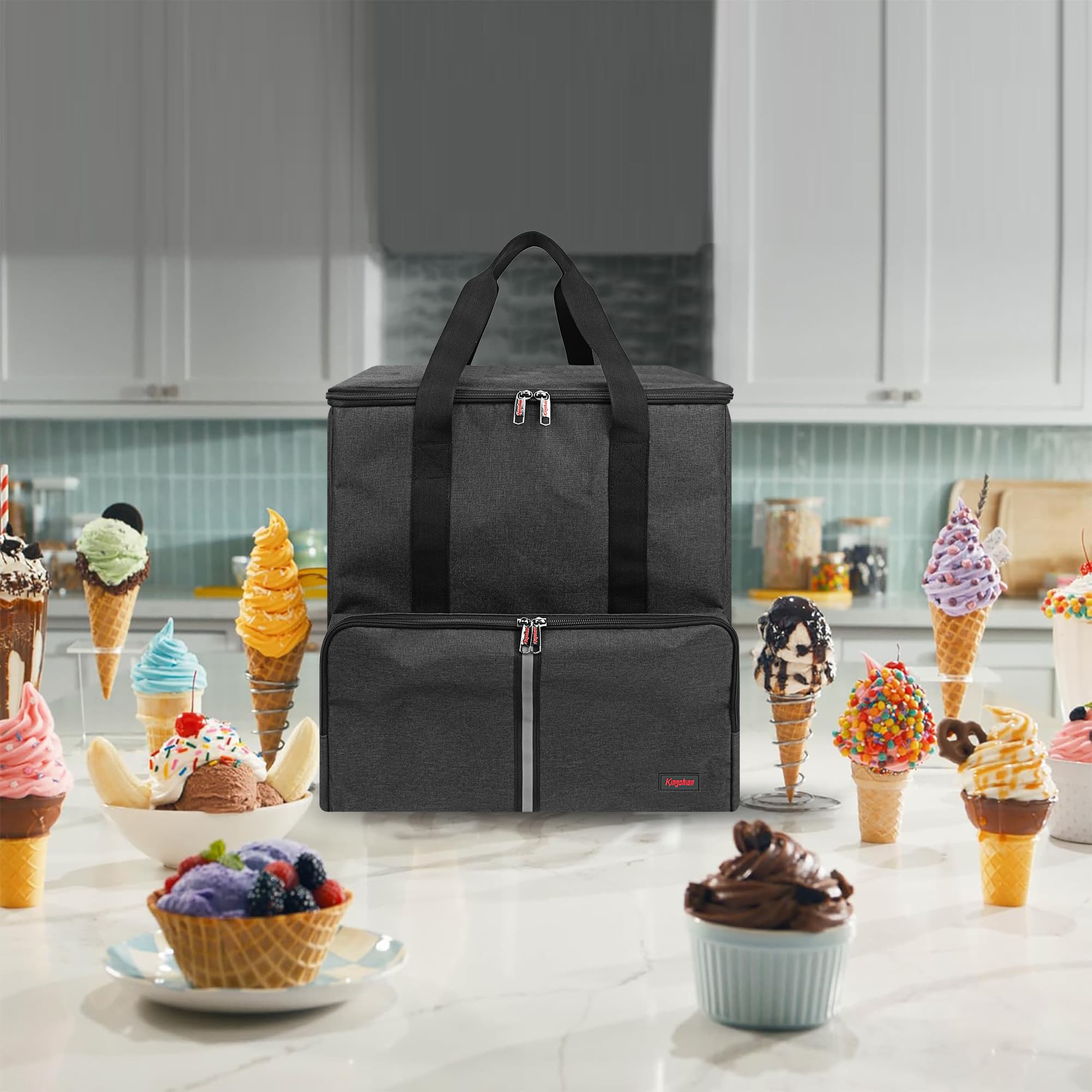 Waterproof Ice Cream Maker Shoulder Bag Compatible with Ninja Swirl by CREAMi NC701, Easy Clean Shock Prevention Travel Carrying Handbag for Ice Cream Machine - 5