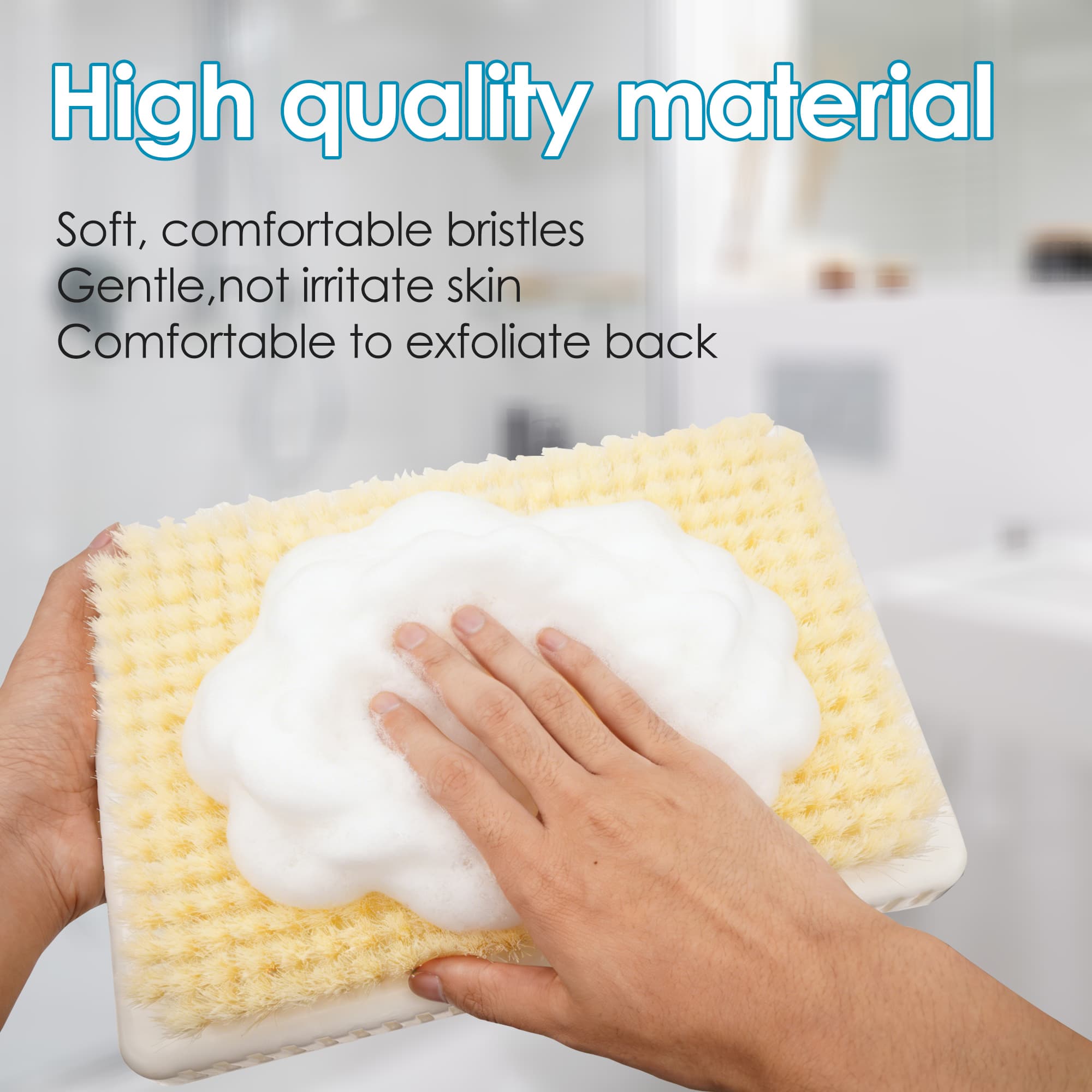 ReignSword Wall Mounted Back Scrubber for Shower, Hands-Free Exfoliating Bath Brush with Dense Bristles, Large Body Scrubber for Men Women - 2