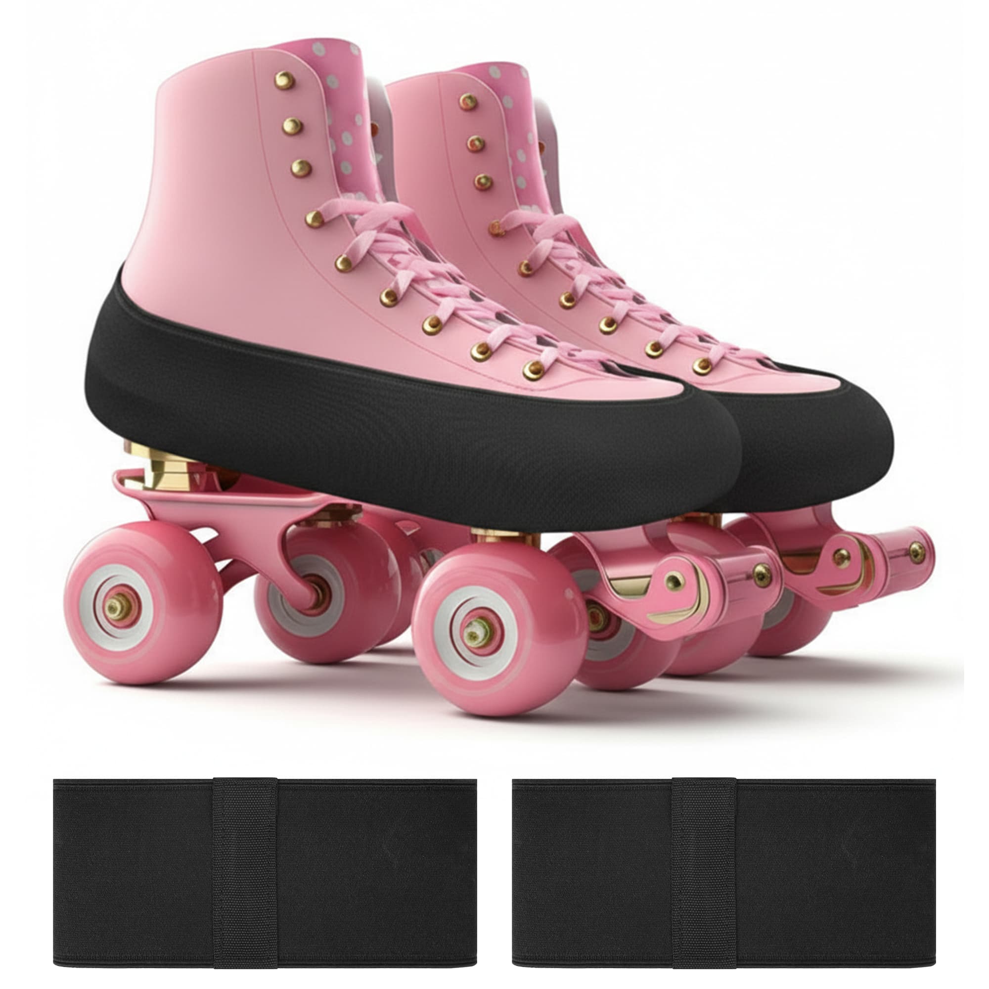 ReignSword 2 Pack Roller Skates Covers, Elastic Skate Guards Figure Skating, Easy-On Boot Protector, Washable Skating Accessories for Youth & Adults (Black, S (25-33 yards)) - 1