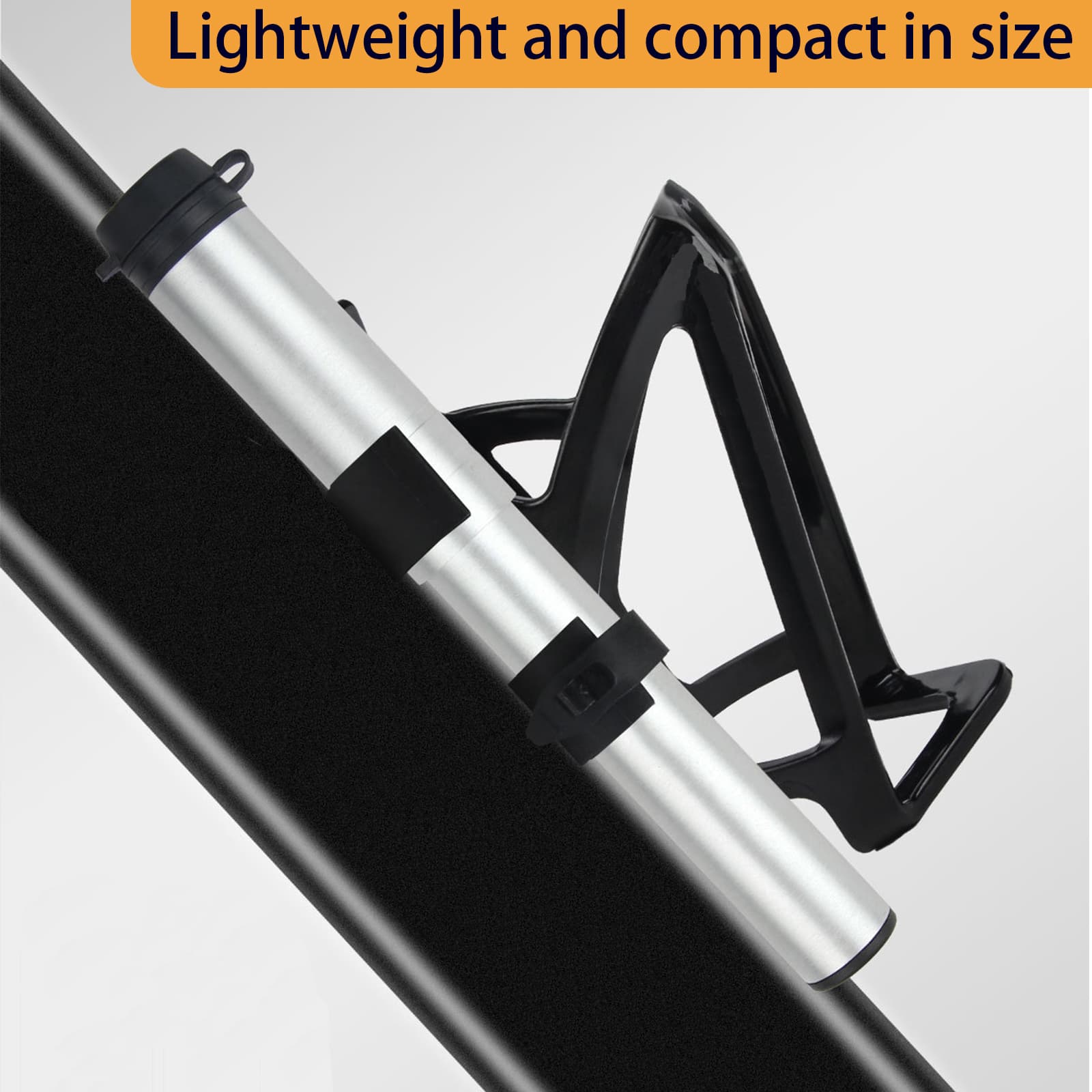 RidingRush Mini Bike Pump – Portable Bicycle Air Pump, Lightweight and Compact, Presta & Schrader Valve Compatible, Great for Road Bikes, Mountain Bikes, and E-Bikes, Easy to Carry and Use - 1