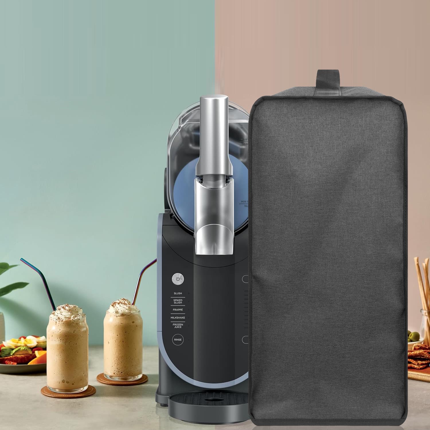 Kingshion Slush Machine Cover & Frozen Beverage Drink Dust Protector - Compatible with Ninja FS301/FS301C Smoothie Machines, Universal Waterproof Dust Cover - Dark Gray - 5