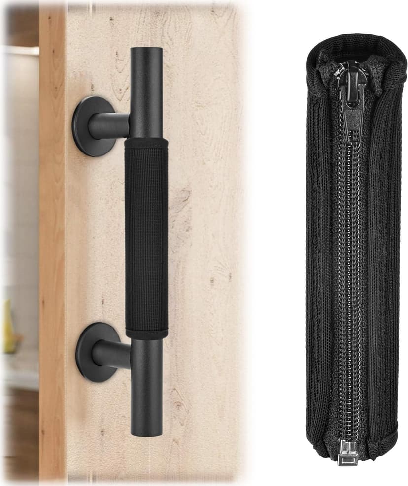 4 PCS Door Handle Covers, Neoprene Rubber Doorknob Protectors with Zippered Adjustable Opening, Anti-Scald & Antifreeze Cushion Covers to Shield Hands from Chills
