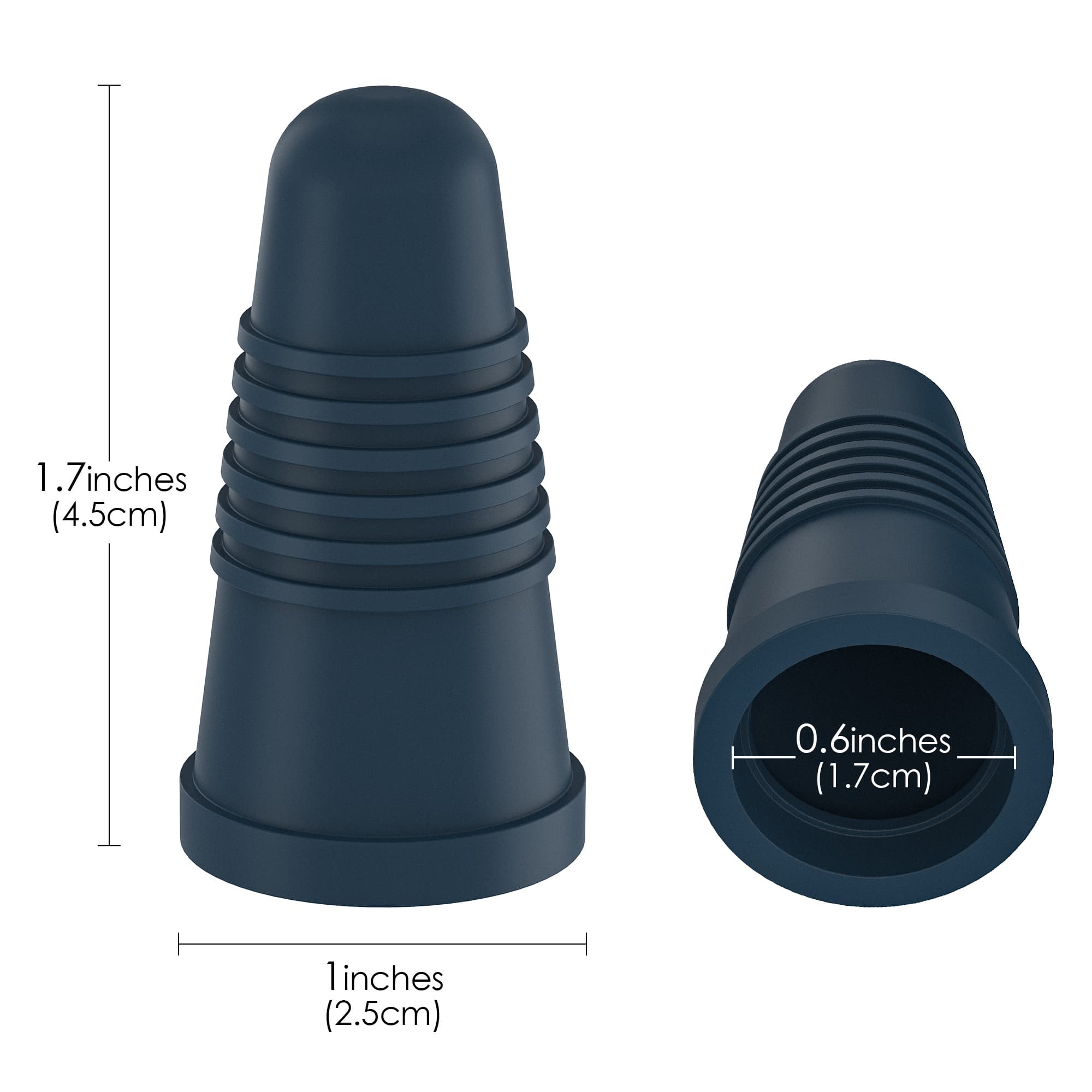 JANKINGS Silicone Wine Bottle Stoppers, Gray Blue, 6 Pack – Reusable Airtight Tapered Plugs for Standard Wine Bottles, Leakproof, BPA-Free, Dishwasher Safe - 1