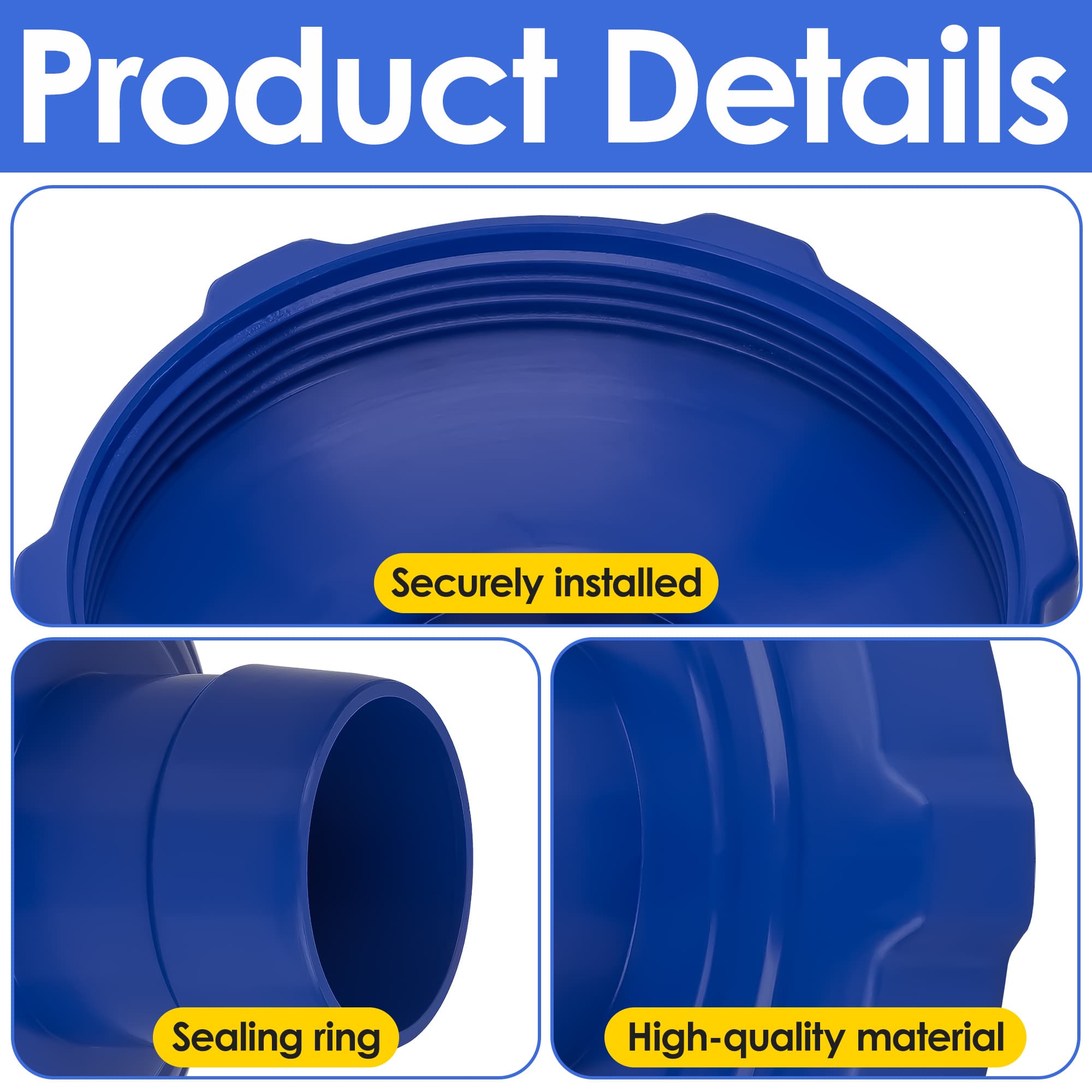 ReignSword 11238 Pool Skimmer Hose Adapter Replacement, Compatible with Intex Above Ground Pools, 1.5" Hose Connector with 3.15" Threaded Screw, Pool Skimmer Replacement Parts (2 Pack) - 4