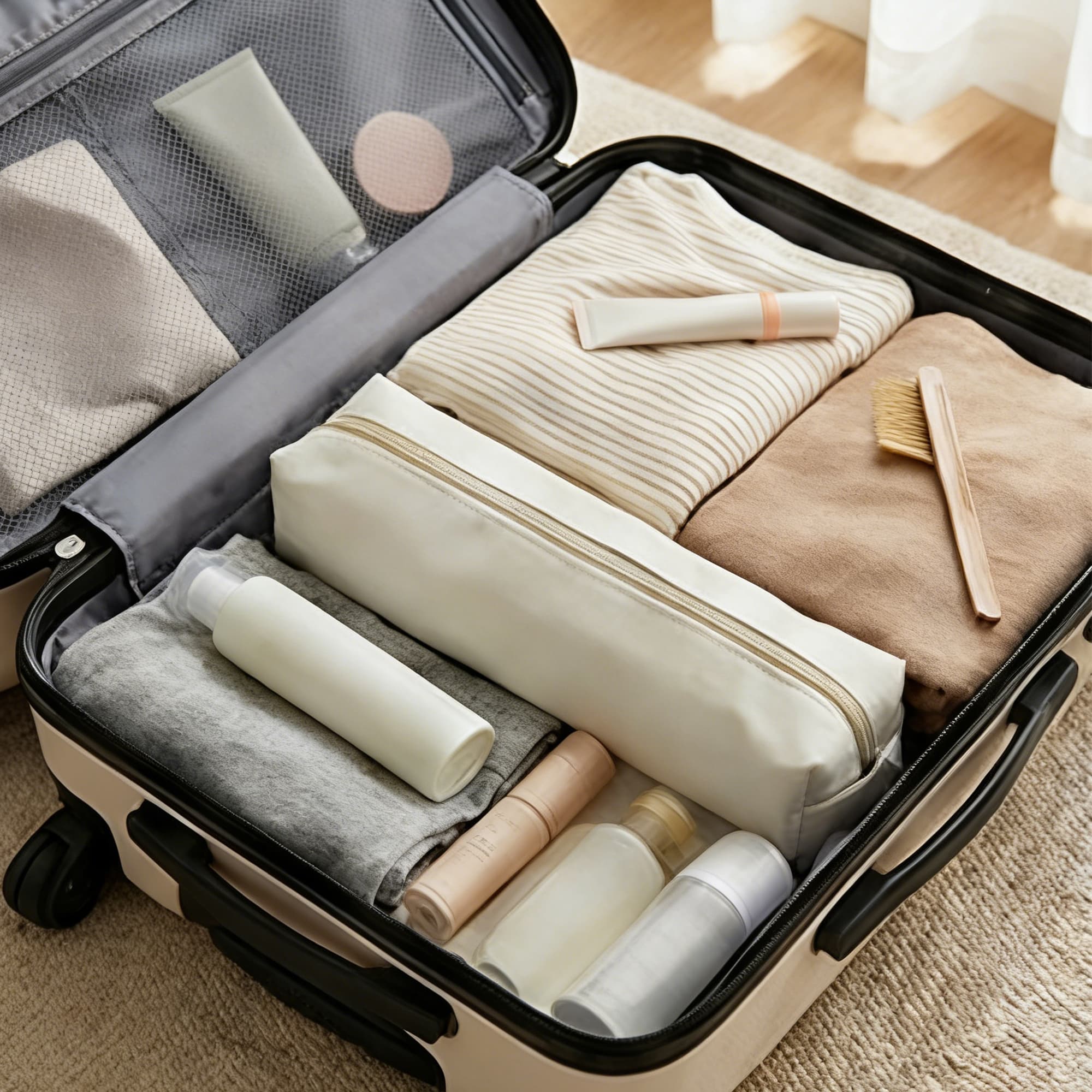 ReignSword Heat Resistant Hot Hair Tools Organizer Bag, Large Portable Travel Storage Case Pouch for Curling Irons, Flat Irons, Hair Straighteners, for Home Bathroom & Travel (Off White, 17.9") - 5