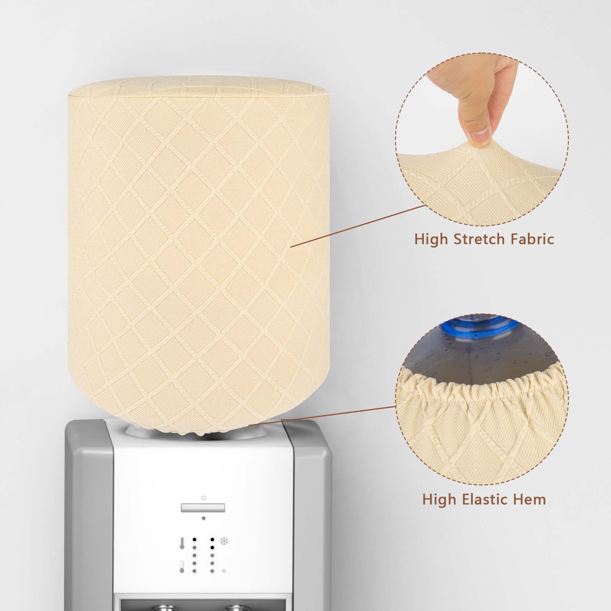 Kingshion Water Dispenser Barrel Cover for 5 Gallon Water Bottle, Elastic Fabric Argyle Bucket Decor Protector Cover, Reusable Furniture Standard Protector, Yellow - 2
