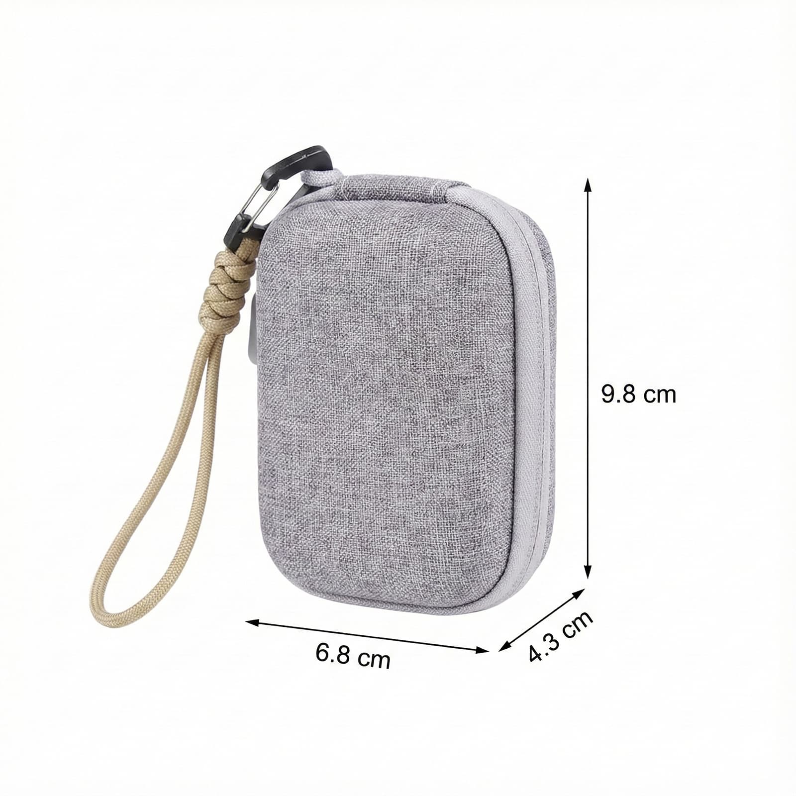 RidingRush 360 GO Ultra Carrying Case for Insta, Compact Semi-Hard Camera Pouch with Zipper & Carabiner for Travel and Outdoor Use, Grey - 2