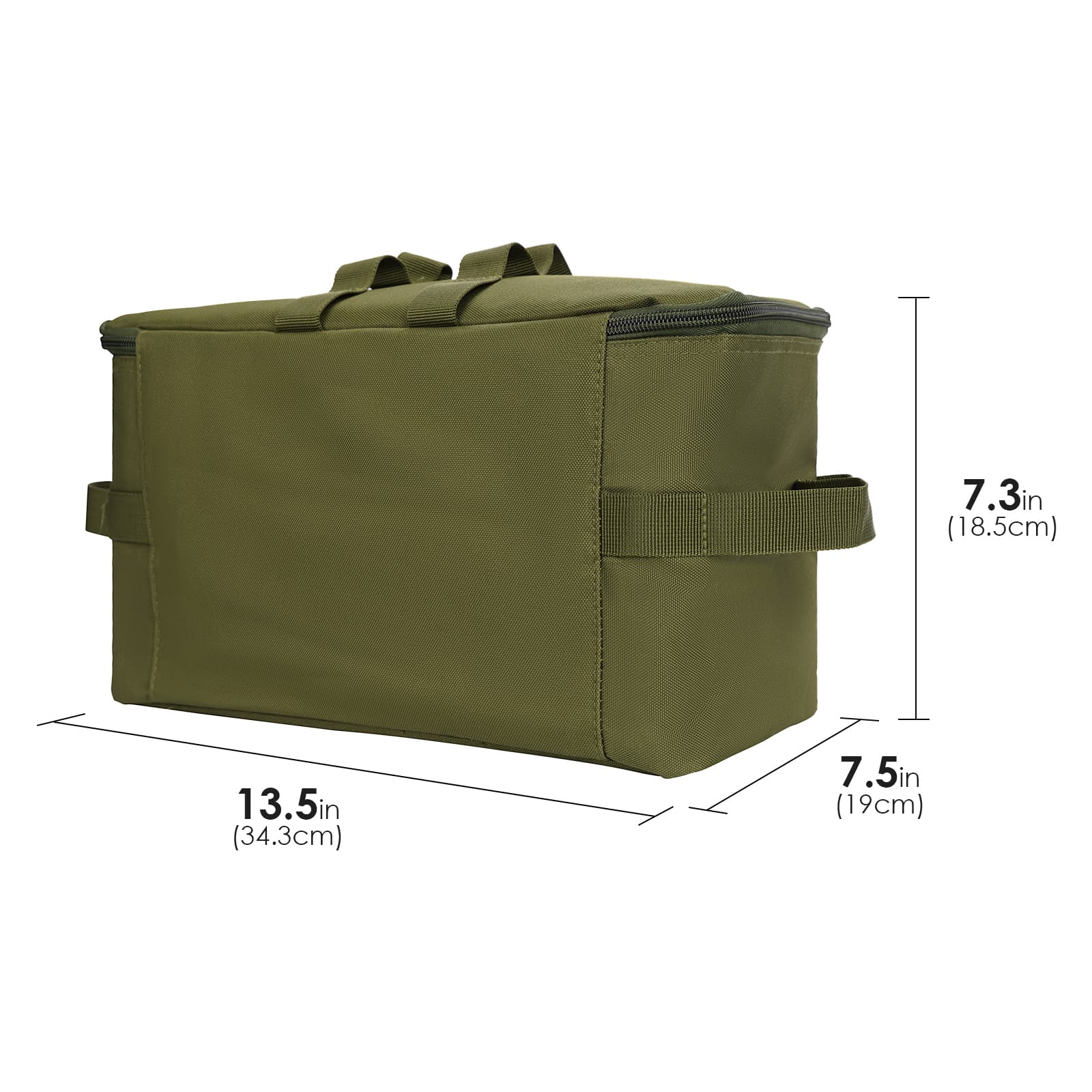 JANKOW Camping Storage Bag, Utility Tote Bag for Camping Cookware Organizer, Trunk Organizer with Shoulder Strap ,Outdoor Garden Tool Bag for Camping, Travel, Picnic, Garage Trunk(Army Green) - 2