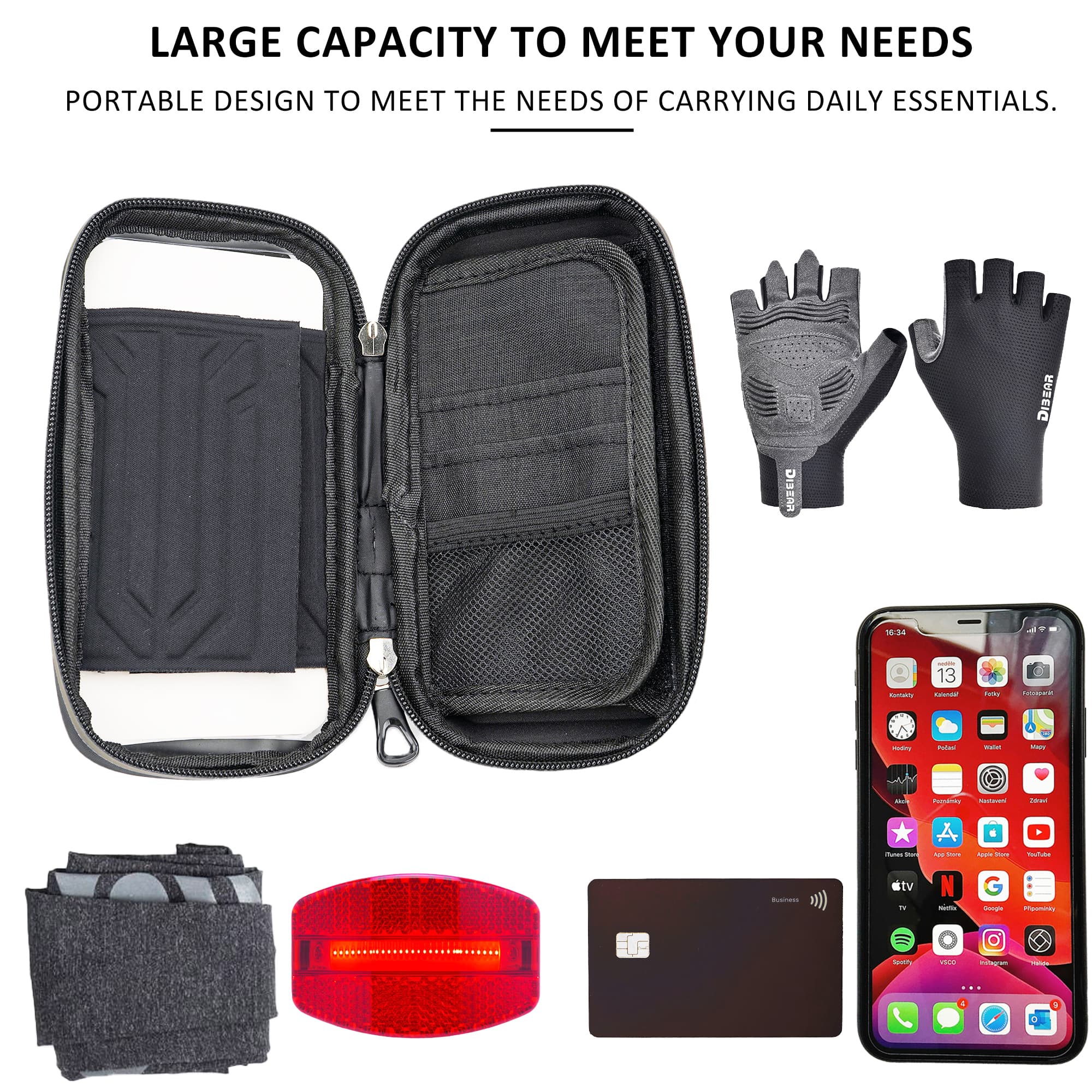 RidingRush Waterproof Bike Phone Bag with Touchscreen, Bicycle Frame Phone Holder Fits Up to 7 Inch Phones, Cycling Top Tube Bag with Sun Visor for Road Bike & MTB - 3