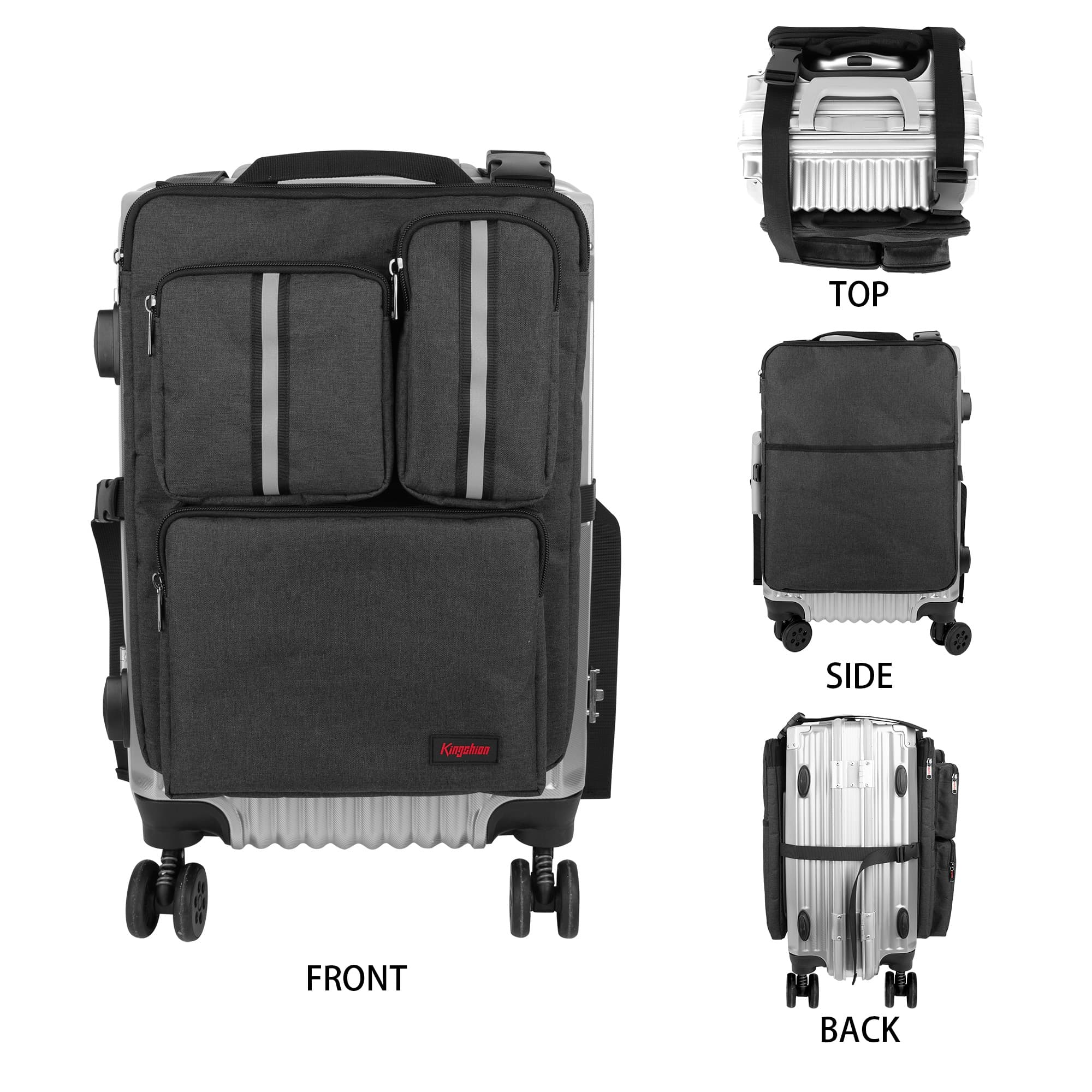 Kingshion Luggage Hanging Bag, Packing Cubes for Travel luggage organizer bags be stored books, electronic devices, cables, cosmetics, dustproof, durable, business travel must -Dark Grey - 2