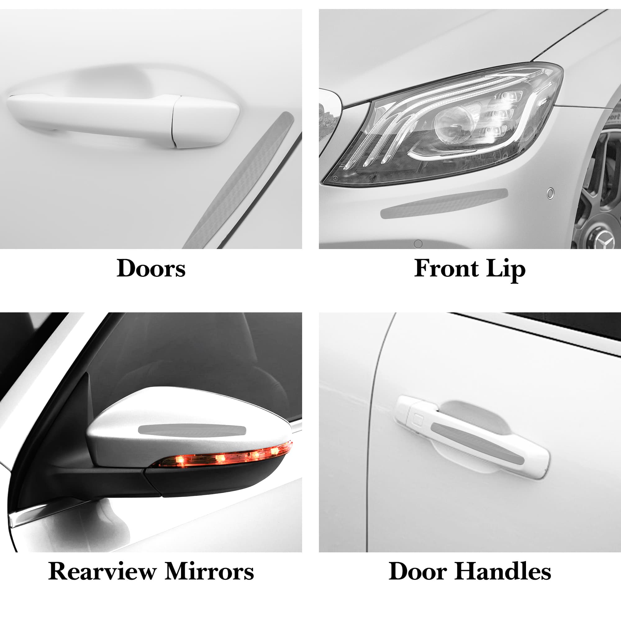 ReignSword 4 Pcs Car Door Edge Guards, Anti-Scratch Anti-Collision Self Adhesive Bumper Protector Trim Strip, Universal Car Exterior Accessories Door Guards for Cars Trucks SUVs (Gray) - 1