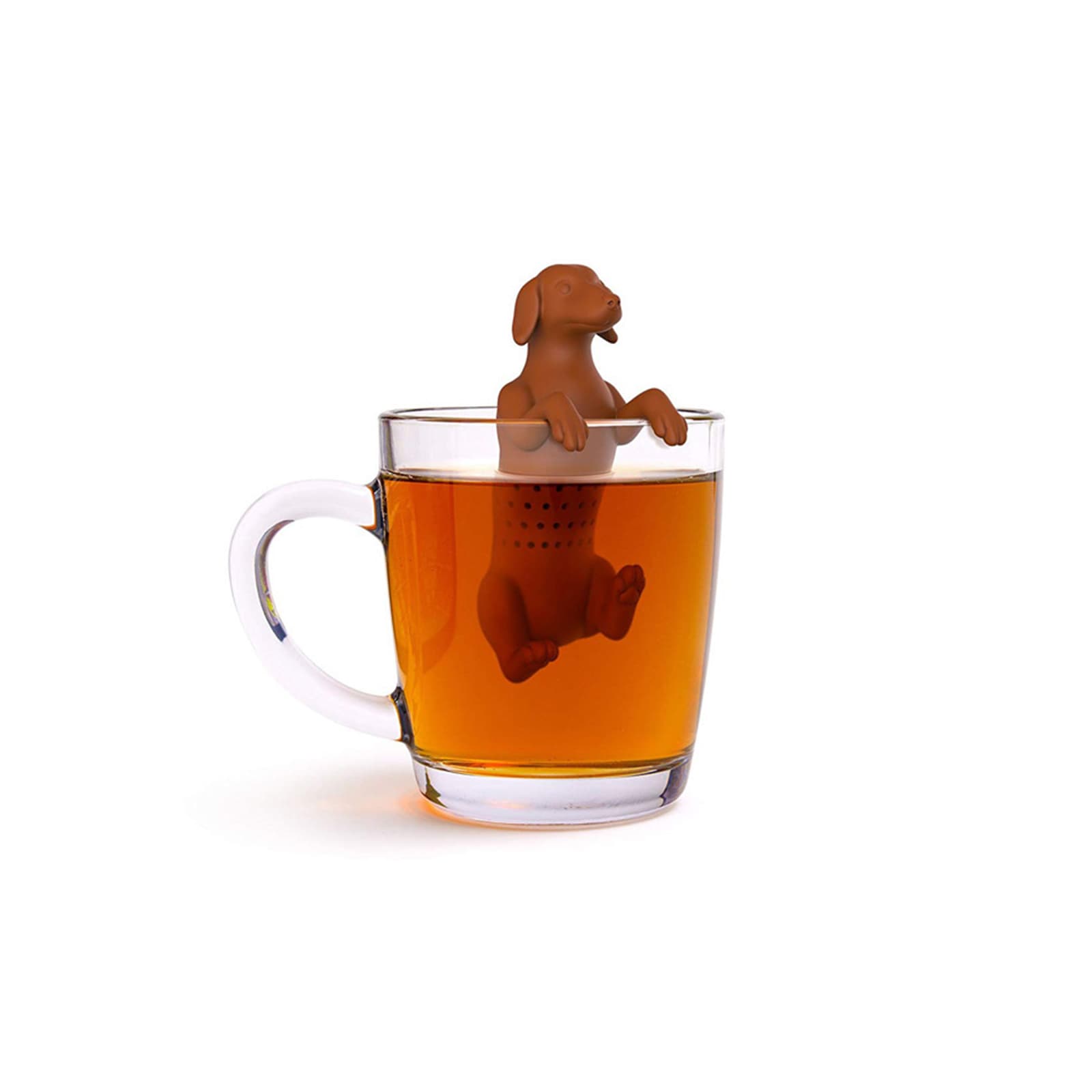 JANKOW HOT DOG Tea Infuser, Silicone Dog Tea Infuser, Tea Infuser for Office, Home, Living Room (Brown) - 3