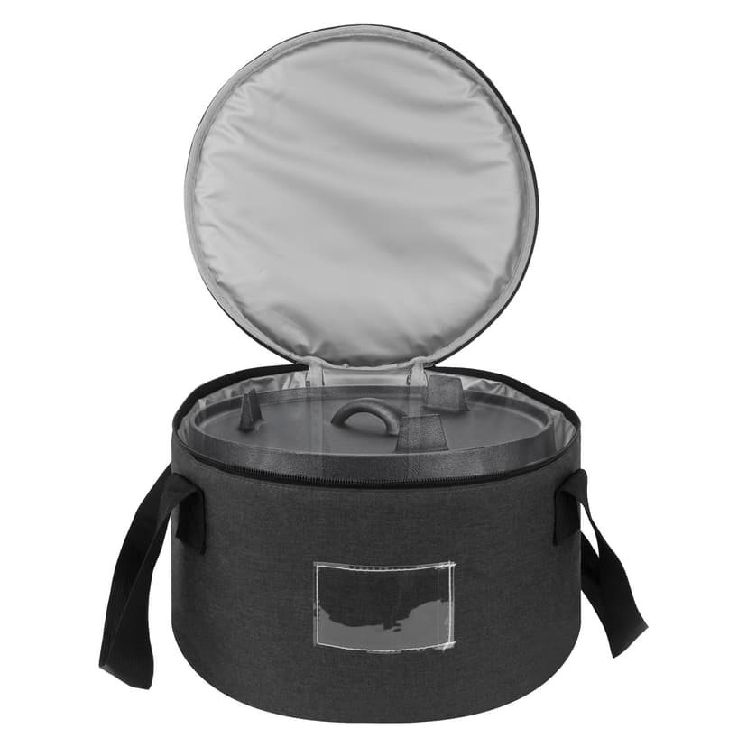 Kingshion 10in Dutch Oven Carry Bag, Dutch Oven Tote Round Casserole Carrier for Camping Picnic and 4 Quart Pre-Seasoned Cast Iron Camp Oven - Dark Grey