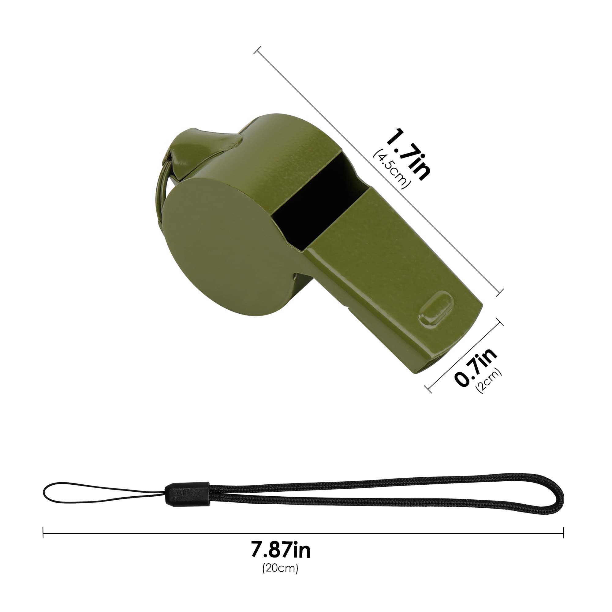 JANKOW 6 Pack Stainless Steel Sports Whistles with Lanyard, Loud Metal Sports Whistle Sets Beadless Whistle for Coaches, Referees, and Hikers (Green) - 1