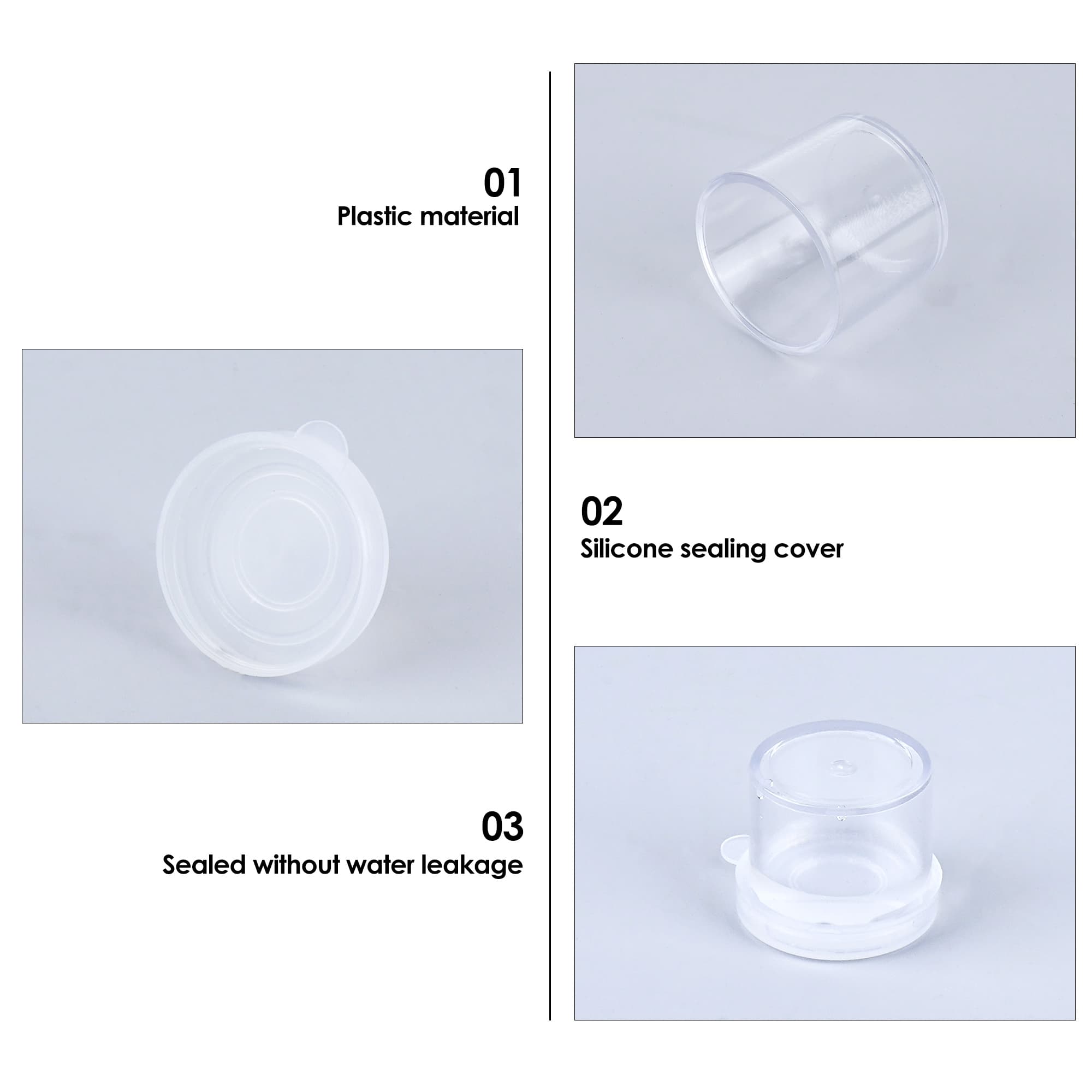 JANKOW Mini Plastic Paint Cup, Mini Plastic Paint Cups with Lids, Clear Storage Box Round Organizer, Paint Cups with Lids Bulk for Painting, Cosmetics, Glitter Powder, Jewelry Beads, Powder (12Pcs） - 2