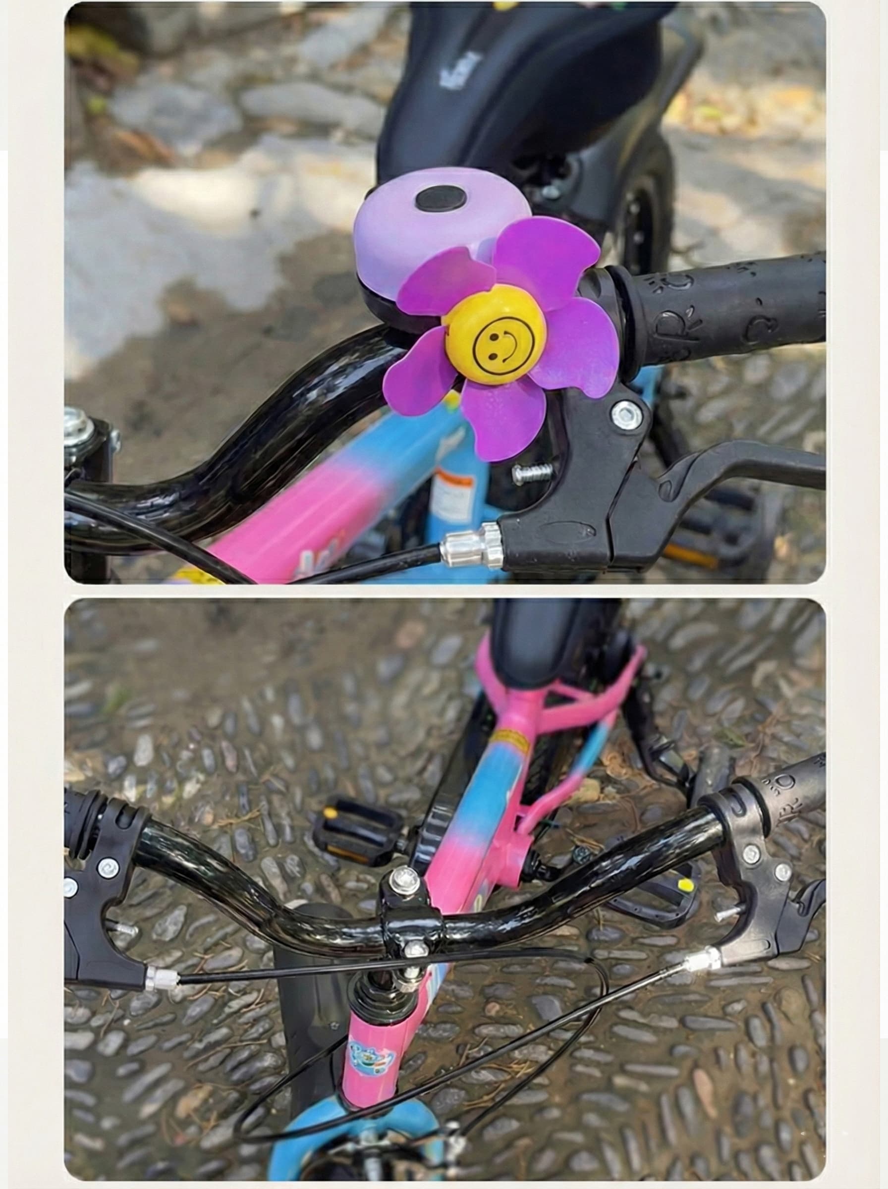 RidingRush  Bike Bell for Kids, Funny Bike Bell with Spinning Pinwheel Design, Purple Plastic Bicycle Bell for kids, Cute Handlebar Accessory, 1-Pack - 6