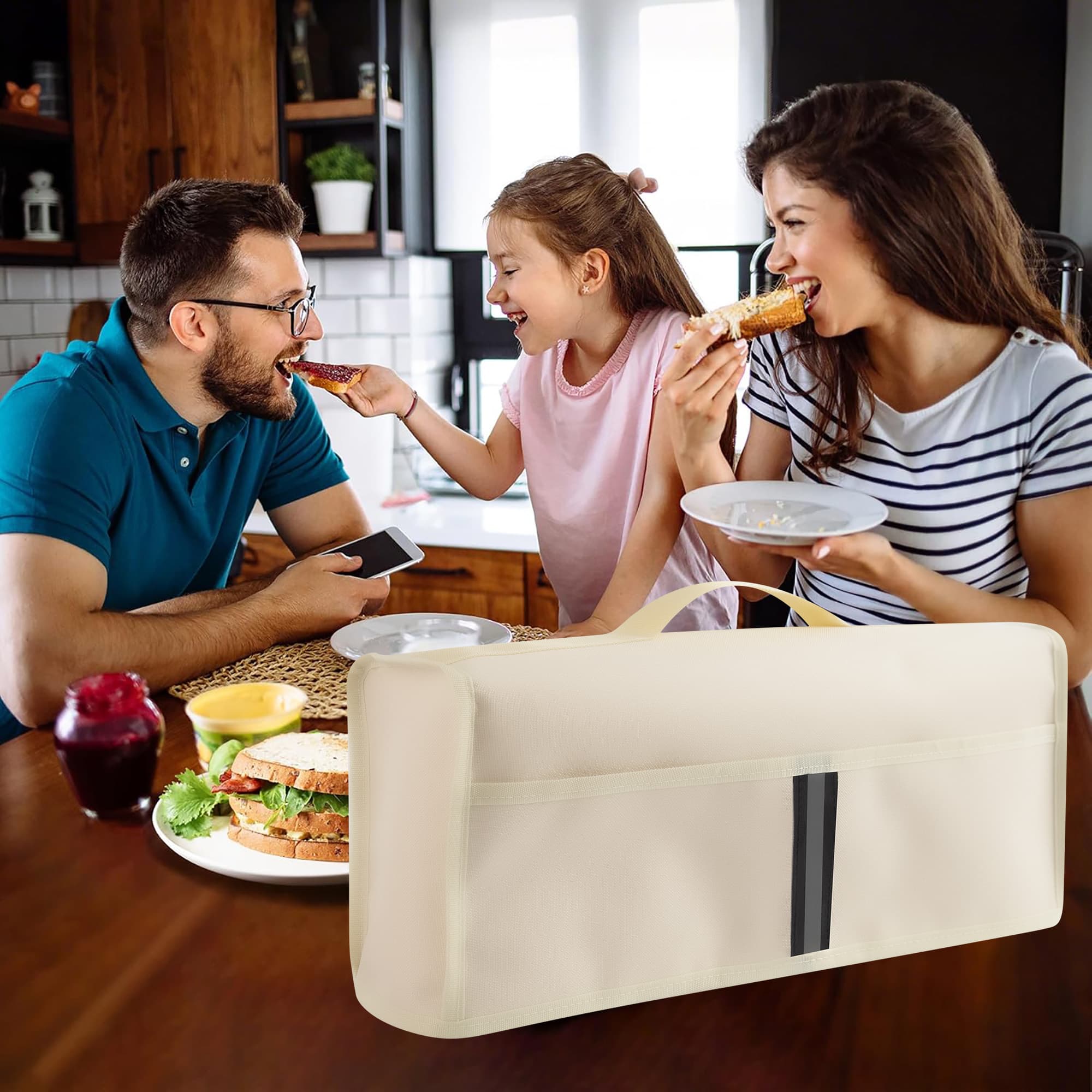 Toaster Cover Compatible with bella 2 Slice Slim Toaster,Waterproof Heatproofant Dustproof Protective Case Heavy Duty Cover - Beige - 4