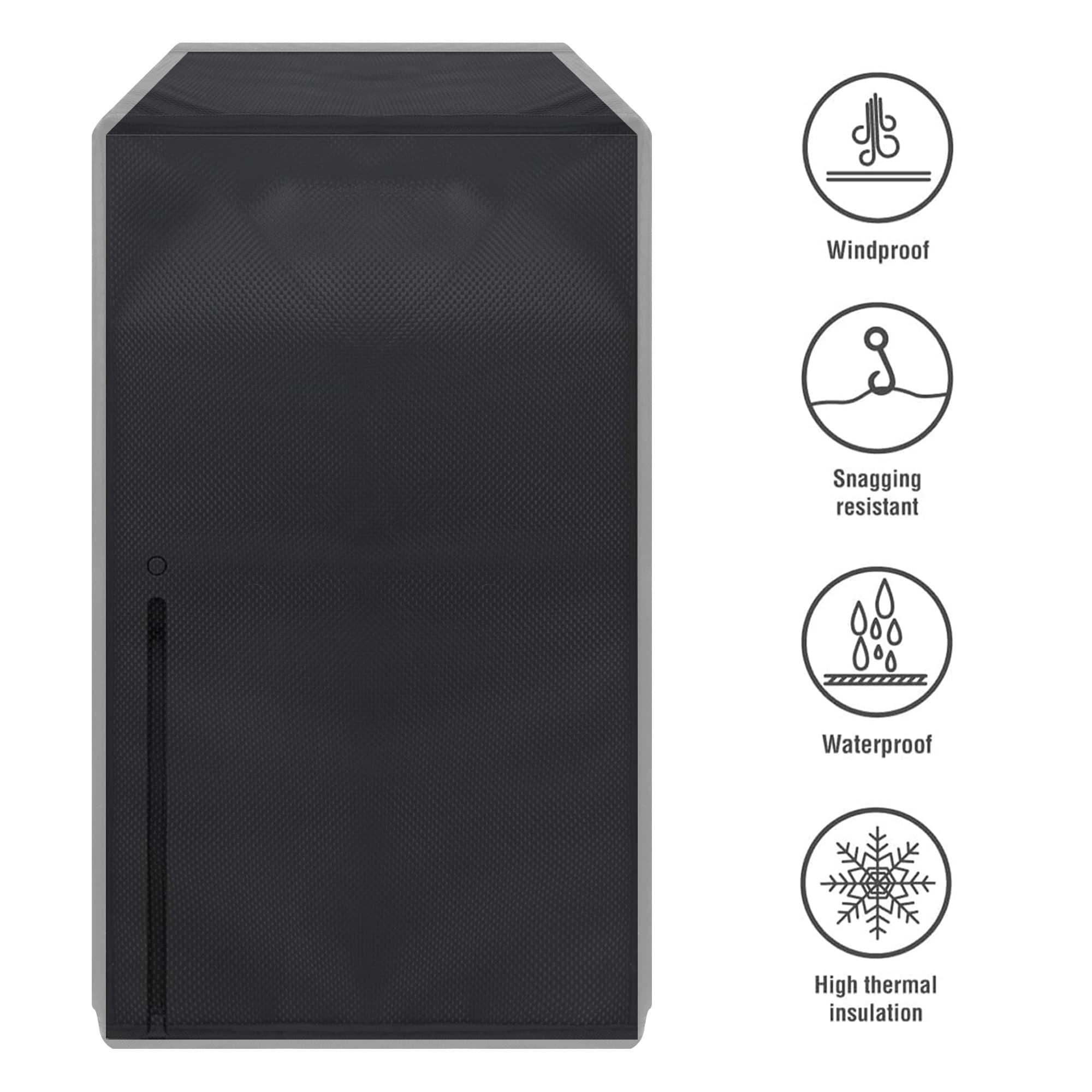 Kingshion Xbox Series X Console Dust Cover - Nylon Waterproof Protective Sleeve with Easy Access Cable Ports, Anti-Scratch Design & Custom Fit for Enhanced Protection (Black) - 3