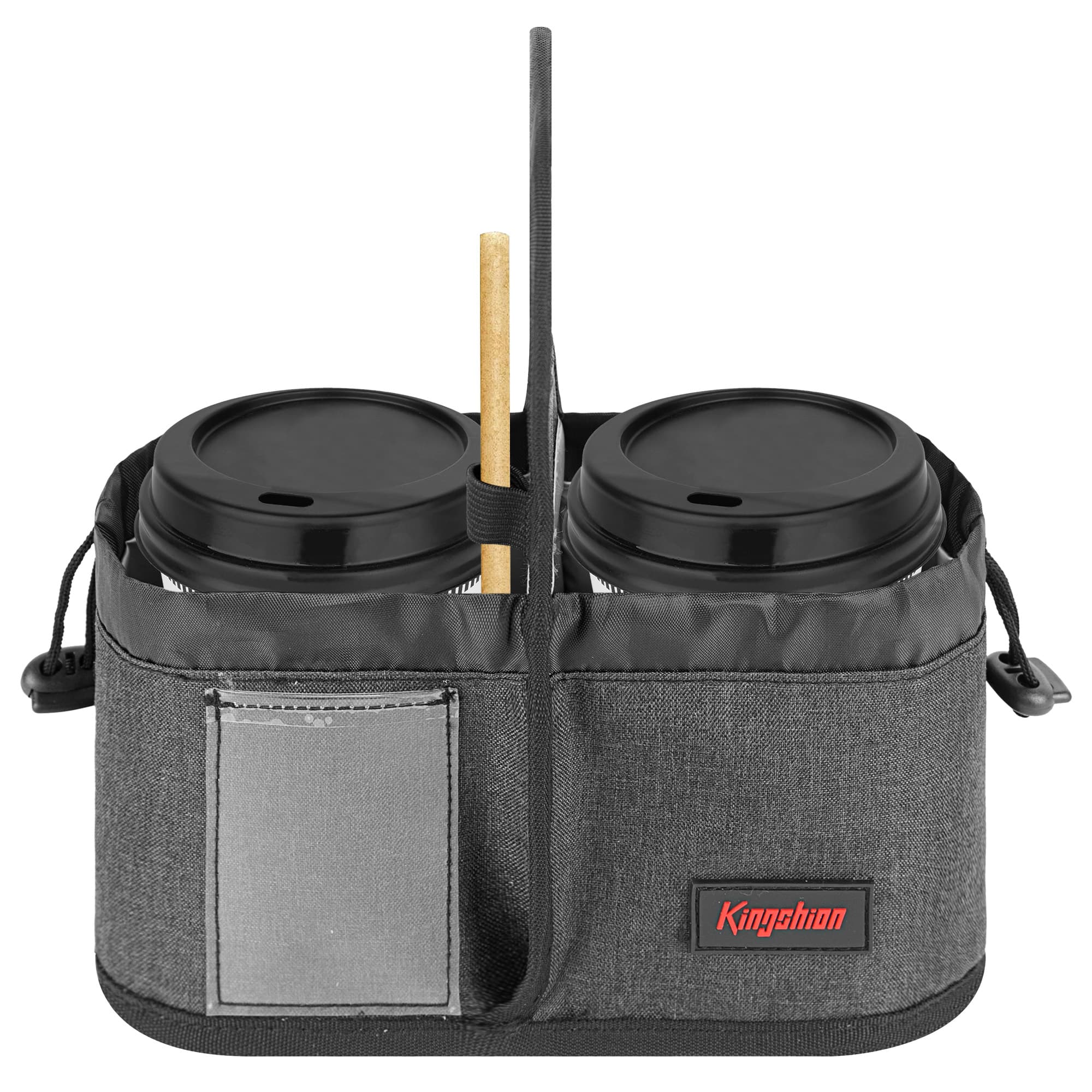 Reusable 2 Cup Coffee Drink Carrier with Handle for Delivery, Cup Carrier for Hot & Cold Drinks Coffee, Cocktails - Dark Gray - 1
