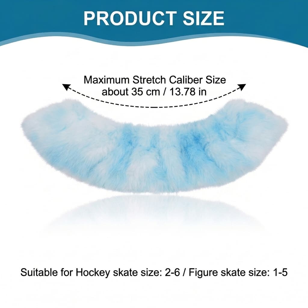 RidingRush Ice Skate Soakers 1 Pair Plush Blade Covers, Ice Cloud Faux Fur Design, Lightly Thickened 10g Padding, Soft Absorbent Lining, Fits Figure & Hockey Skates up to 12 inch, Skate Accessories - 2
