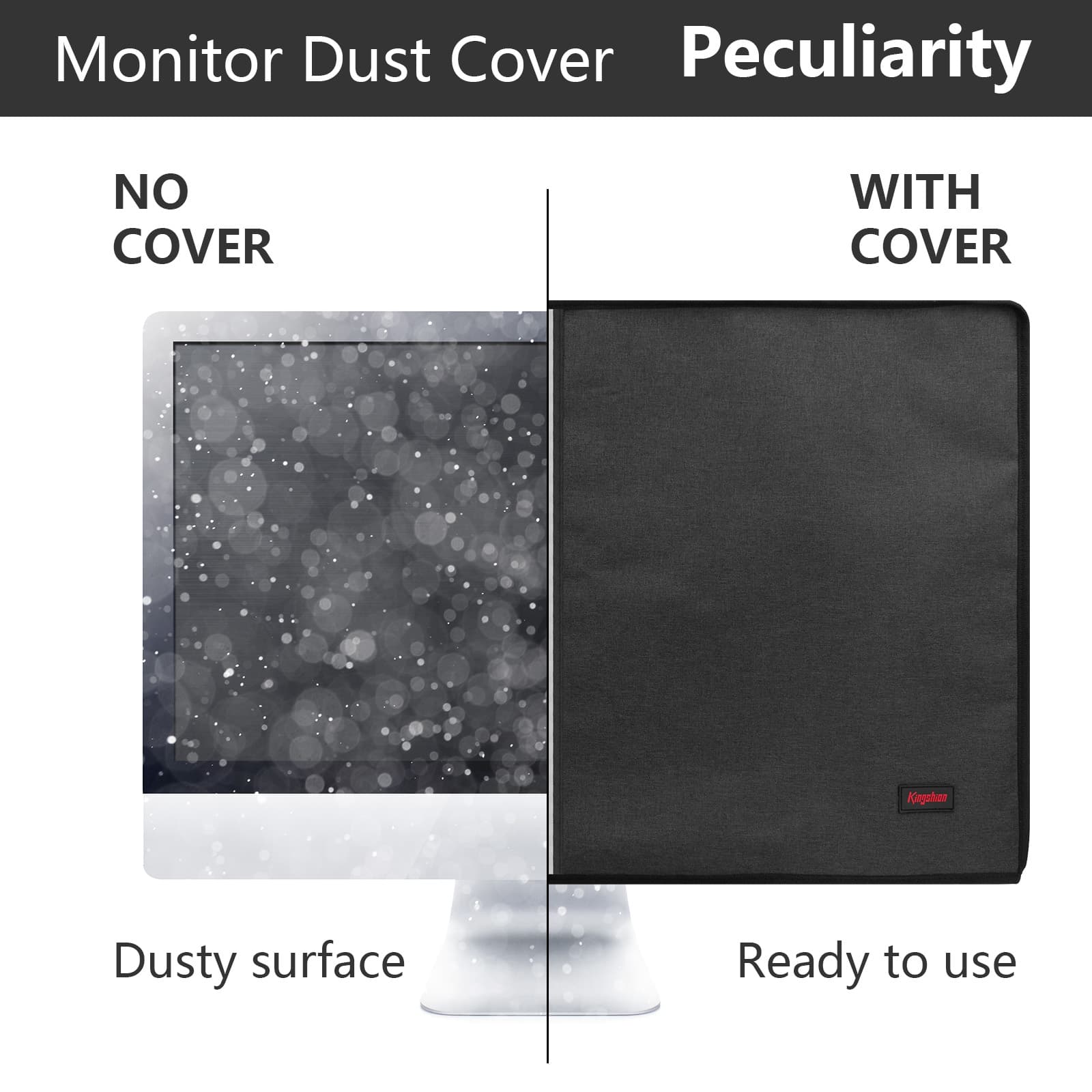 Kingshion Monitor Dust Cover 34-35 inch Dustproof LCD, LED, HD Panel Case Compatible with 34-35 inch Samsung, HP, Dell, Smart Monitor Dust Cover Computer Screen Protector,PC,Desktop and TV- Dark Grey - 2