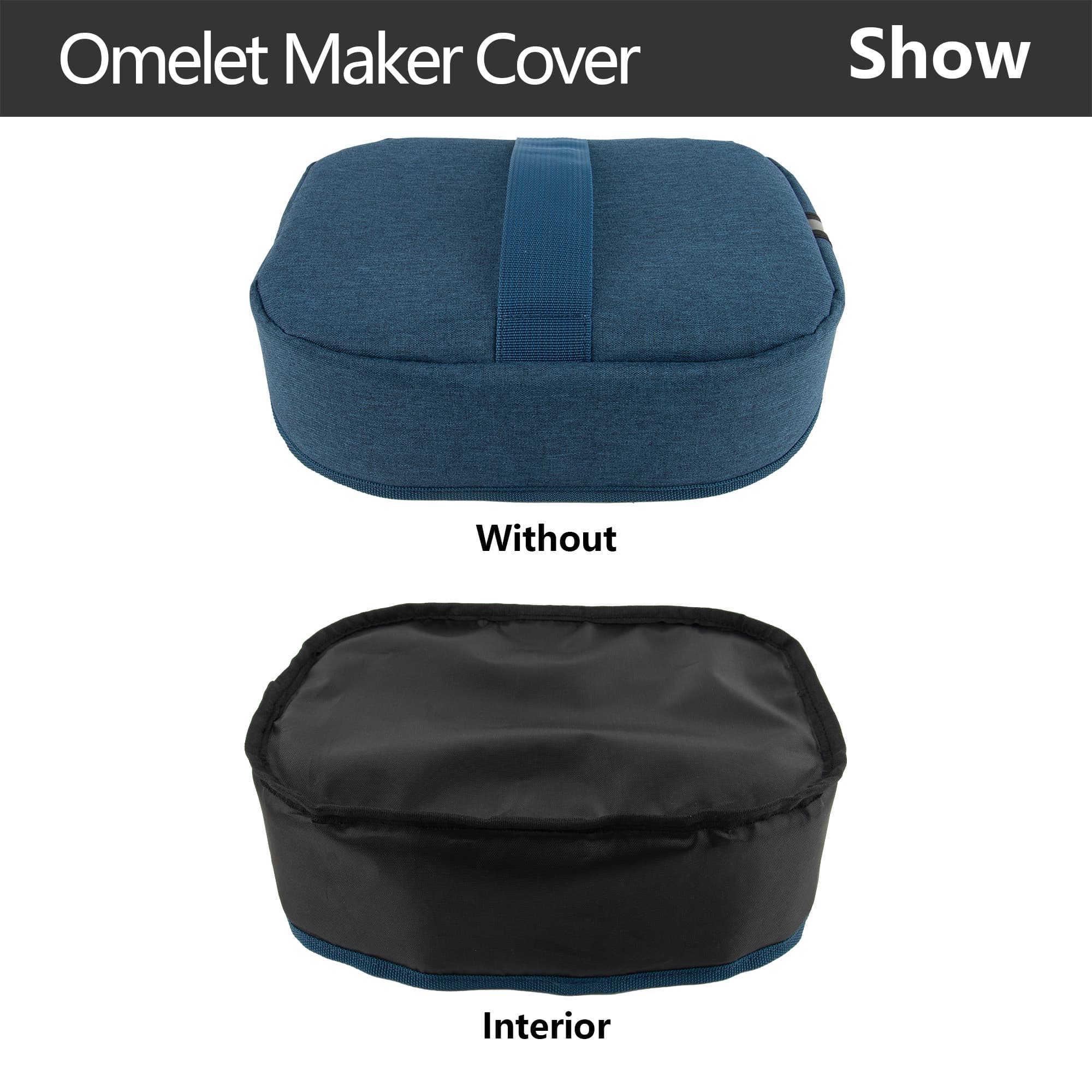 Kingshion Non-Stick Omelet & Frittata Maker Cover, Omelet Maker Dust Cover Compatible with Holstein Housewares - Non-Stick Omelet & Frittata Maker - Dark Blue - 2