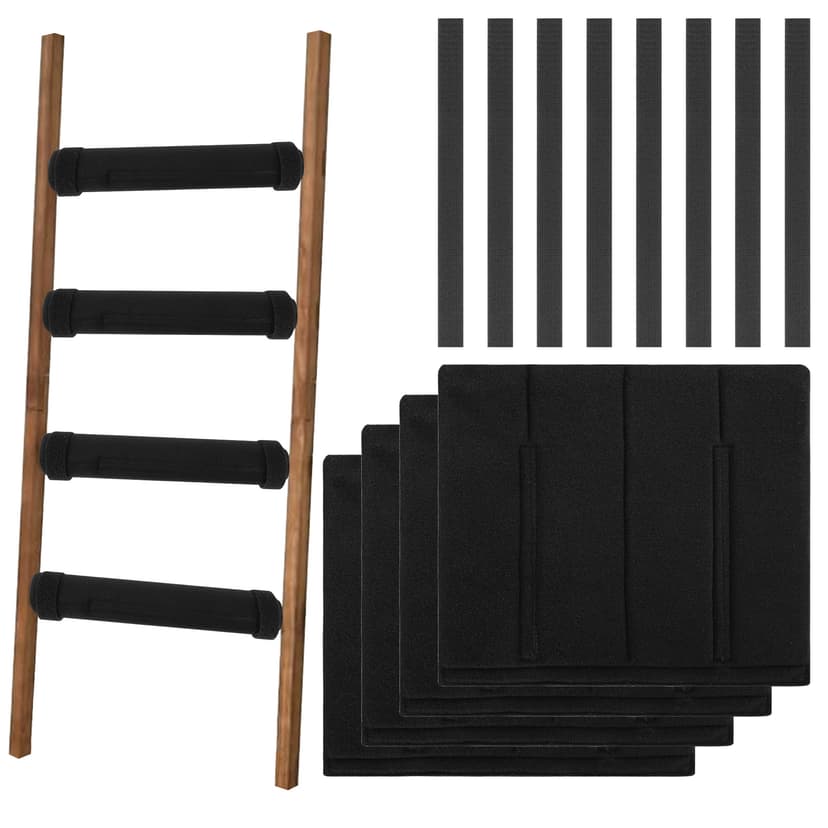 Kingshion 4-Pack Bunk Bed Ladder Pads for Family Safety - Anti-Slip Comfort Step Covers, Extra Thick Soft Padding with 8 Adjustable Straps, Easy Install for Loft & Bunk Beds (11.5"x10")