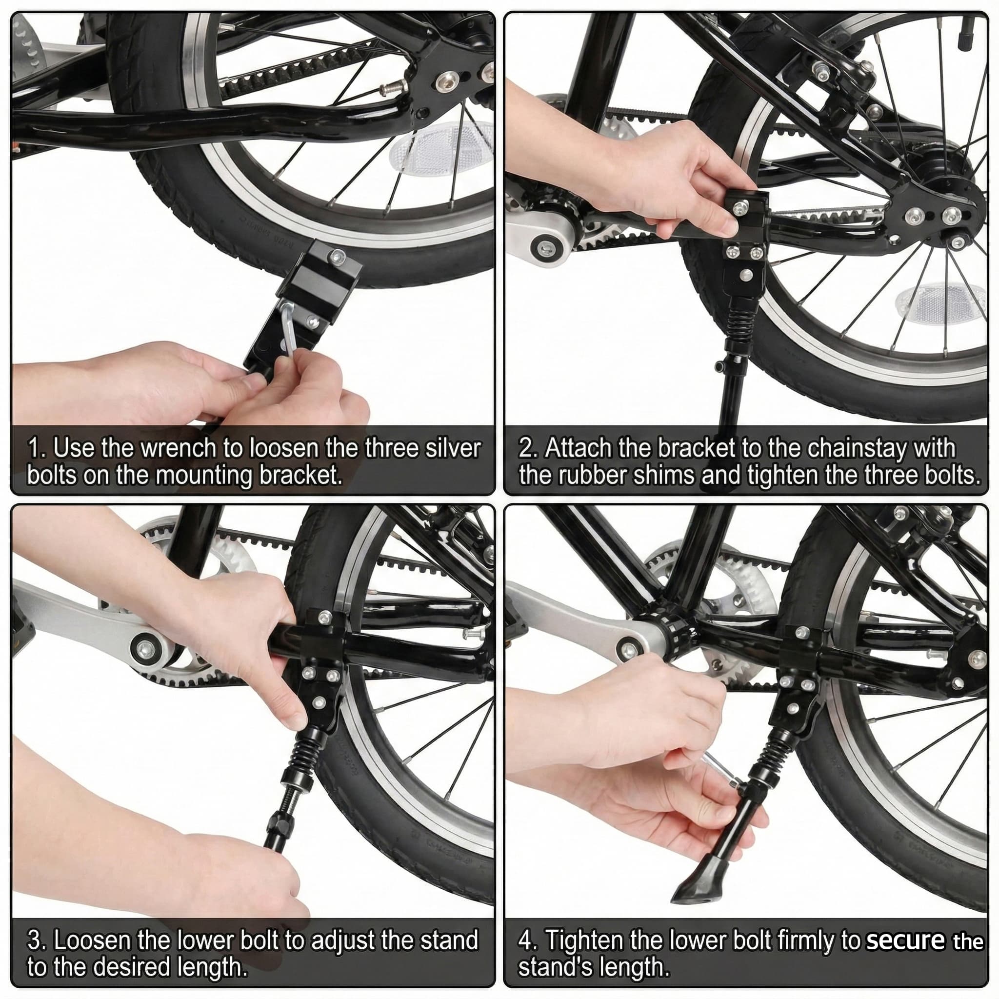 Riding Rush Adjustable Bike Kickstand for Kids Bike 16–26 Inch, Rear Mount Aluminum Bicycle Stand with Wide Anti-Slip Foot, Stable Support for Boys & Girls Mountain, Road & Hybrid Bikes - 8