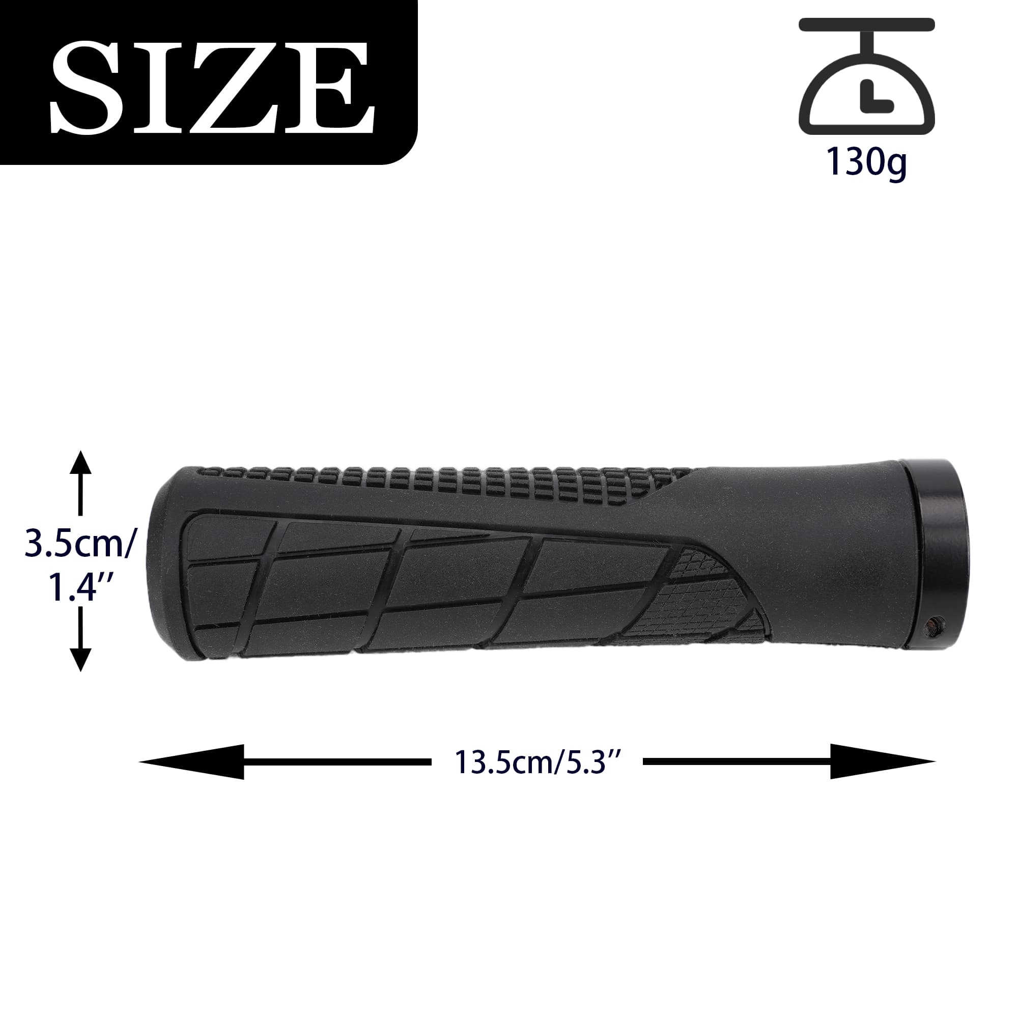 RidingRush Bike Handlebar Grips, Non-Slip Rubber Bicycle Grips with Textured Surface, Comfortable Handlebar Grips for Mountain Bike BMX Cruiser and Kids Bikes, Black - 3