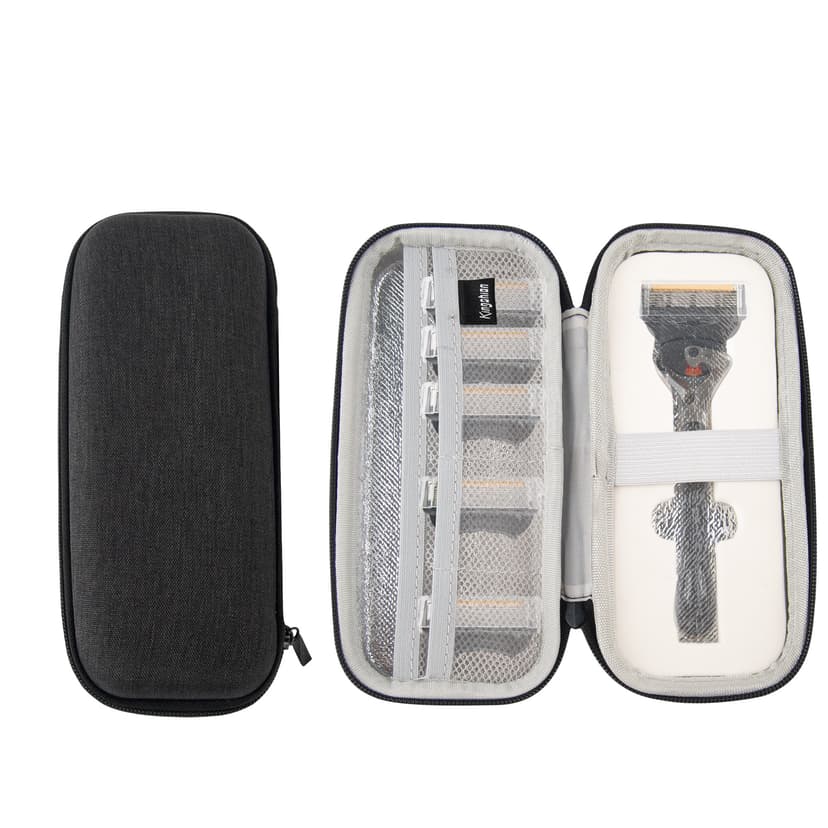 Hard EVA Case Compatible with  ProGlide Razor, Custom Inner Tray with Elastic Band, Mesh Pocket for Replacement Blades (Black)