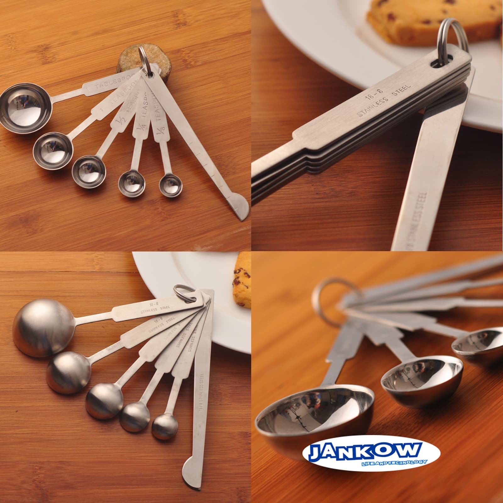 JANKOW 6Pcs Stainless Steel Measuring Spoons, Baking Measuring Spoons, for Grinding Tea, Coffee, Protein Powder, Instant Drinks and Cooking - 4