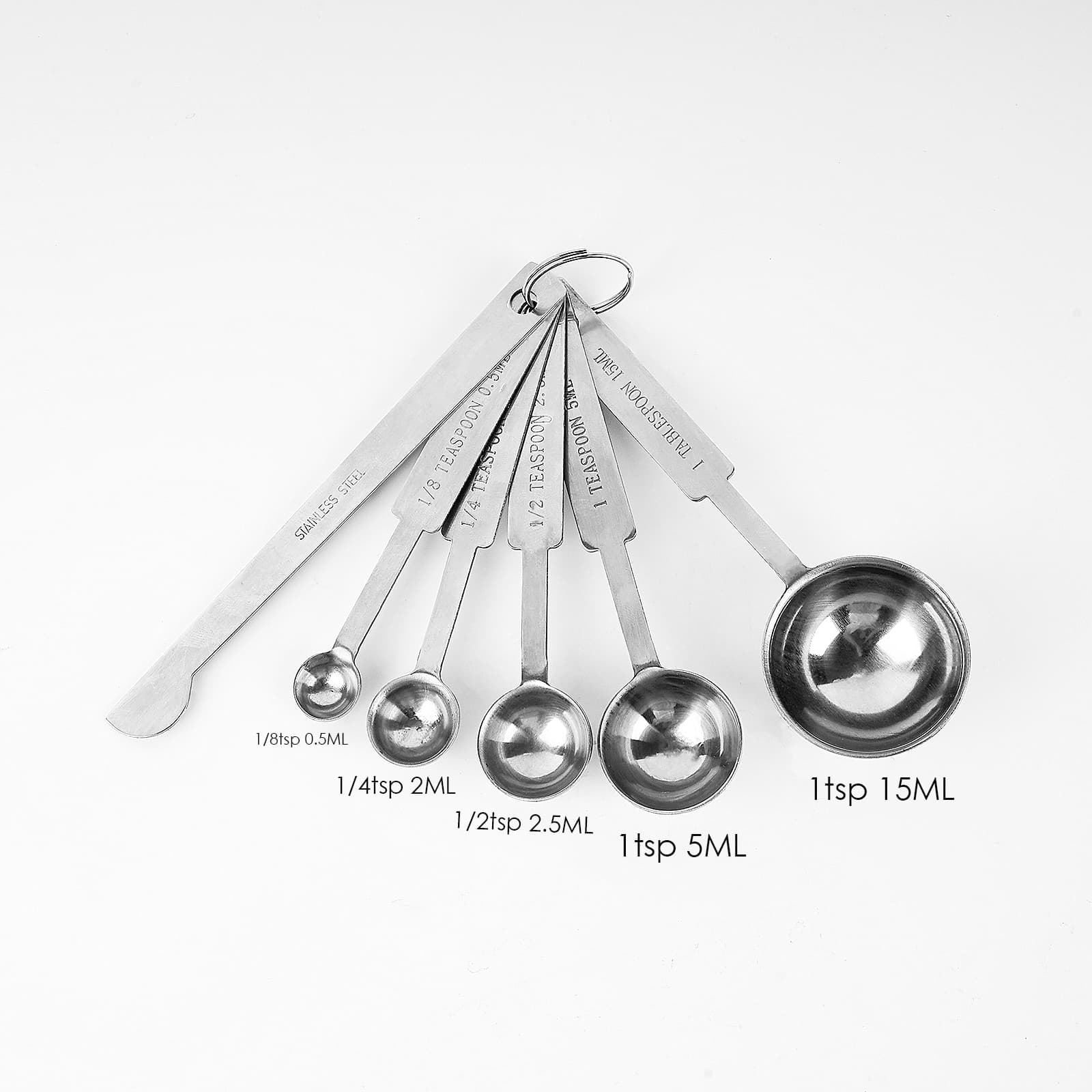 JANKOW 6Pcs Stainless Steel Measuring Spoons, Baking Measuring Spoons, for Grinding Tea, Coffee, Protein Powder, Instant Drinks and Cooking - 5