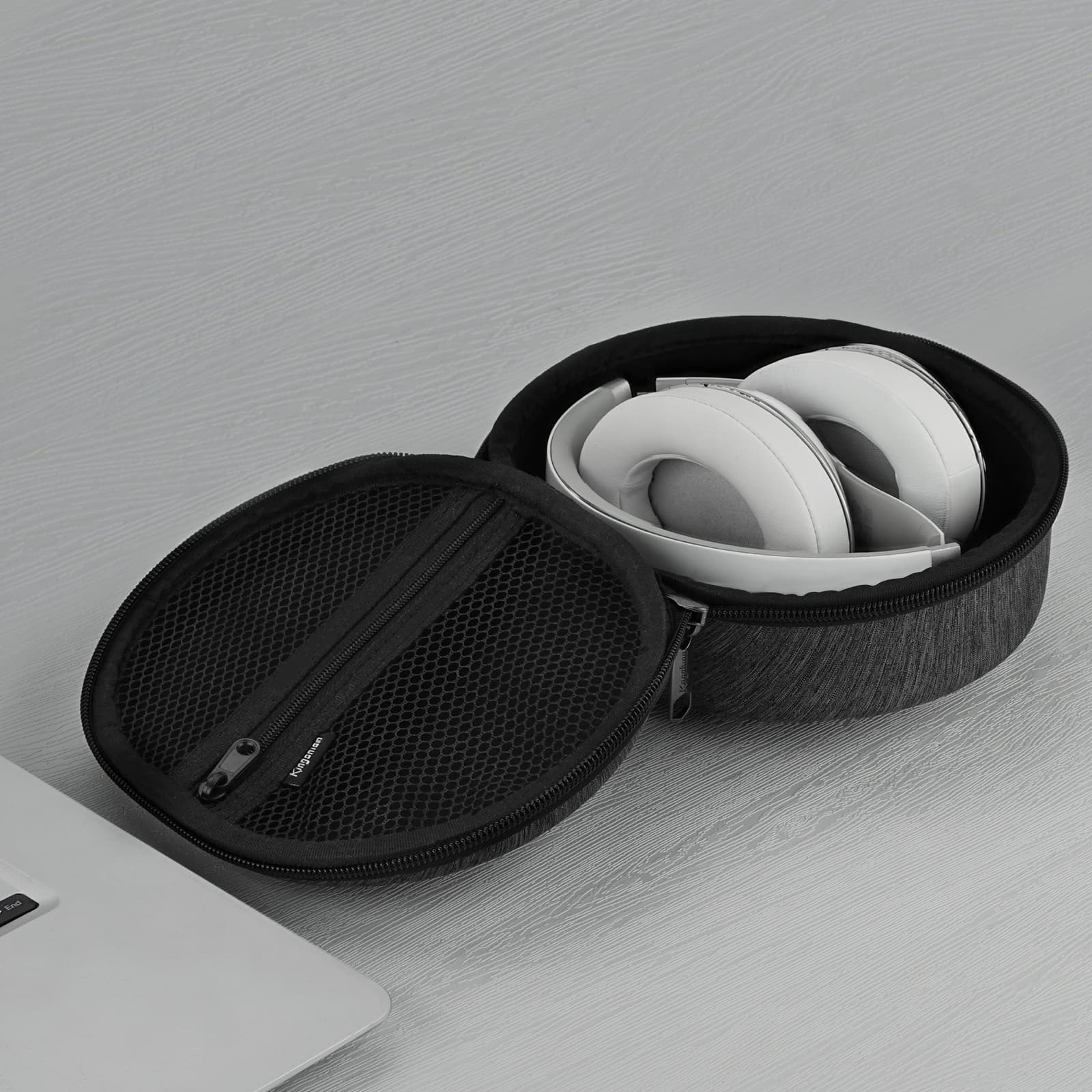 Kingshion Hard Headphone Case Compatible with Beats Studio Pro, Studio3.0 Wireless, Studio2.0 Travel Carrying Bag for Studio, Solo Pro Headphones (Dark Grey) - 4