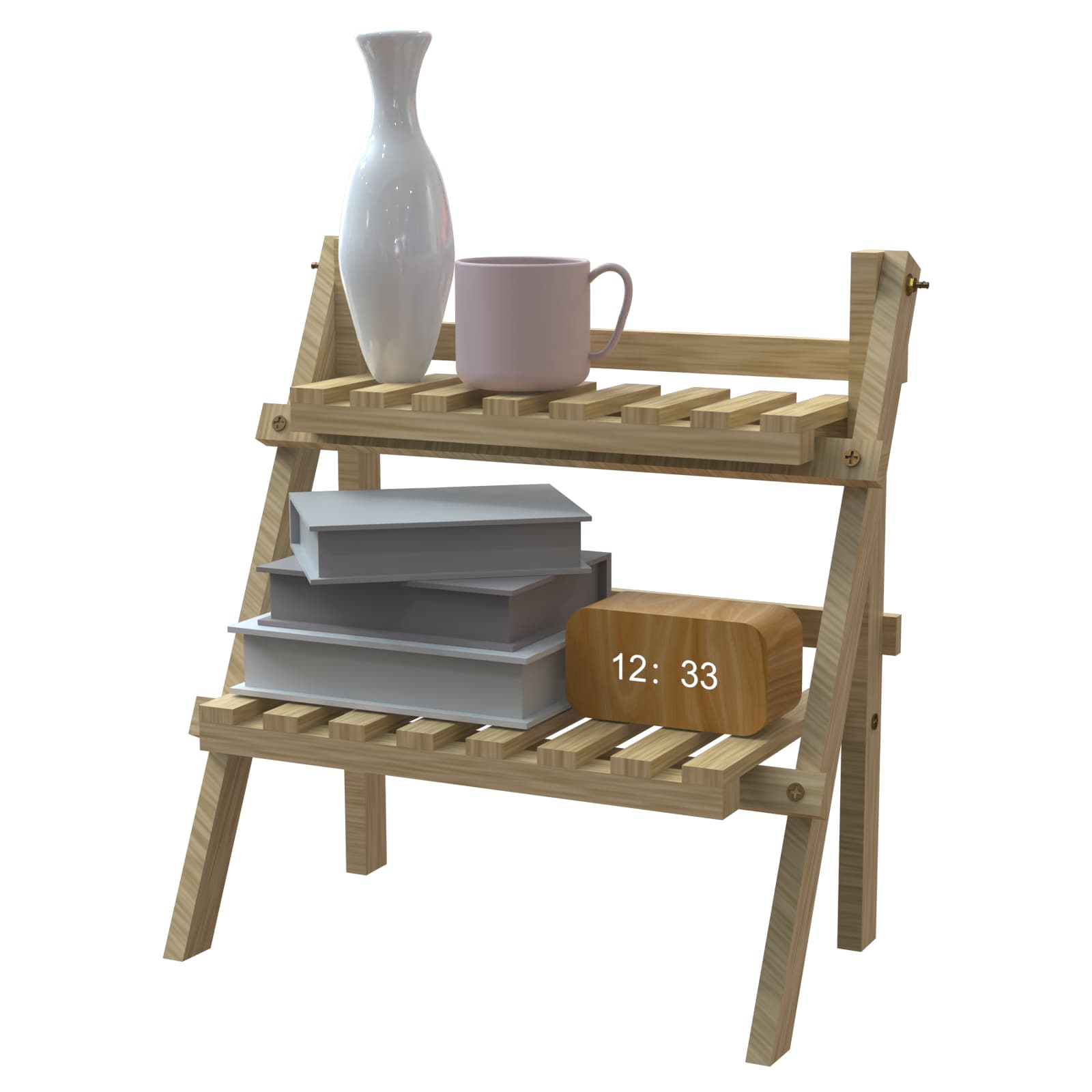 JANKOW Wood Plant Stand, Indoor Outdoor 2 Tiers Flower Stands, Planter Shelf Racks, Flowerpot Holder for Plant Display in Patio, Balcony, Porch Living room - 4