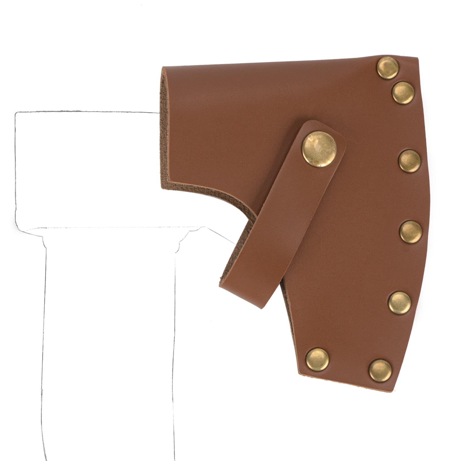 JANKOW Axe Head Sheath, Durable Camp Axe Case Blade Cover, Leather Holster, Hatchet Cover, Sheath Cover for 3.54 - 3.93 inches Belt(Coffee color) - 5