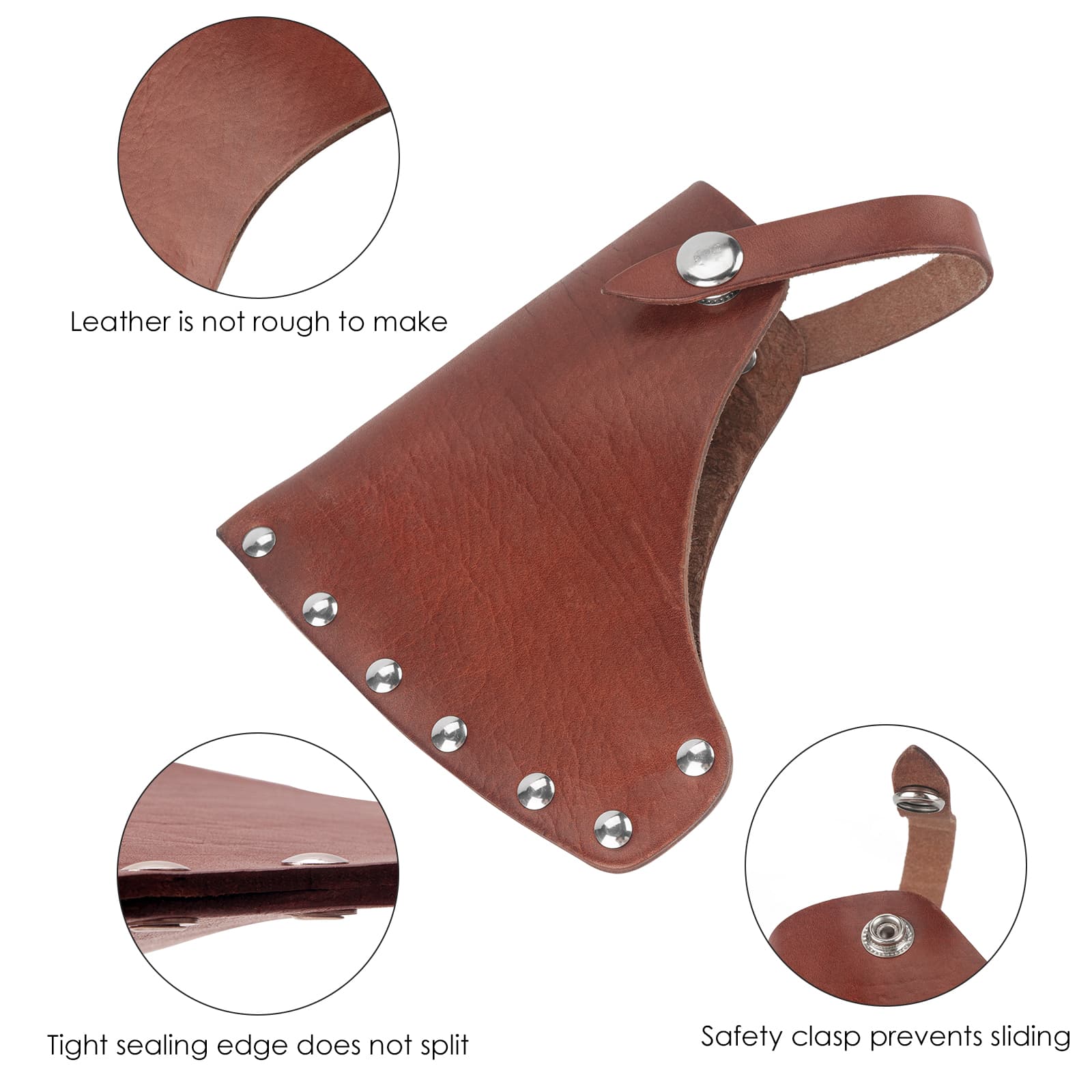 JANKOW Axe Head Sheath, Durable Camp Axe Case Blade Cover, Leather Holster, Hatchet Cover, Sheath Cover for 3.54 inches - 3.93 inches Belt - 6