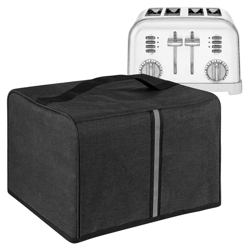Kingshion Toaster Cover Compatible with Most 4-slice Toasters, Toaster Cover Storage for Most 4-slice Toasters, Washable and Dust Protection (Dark Grey)