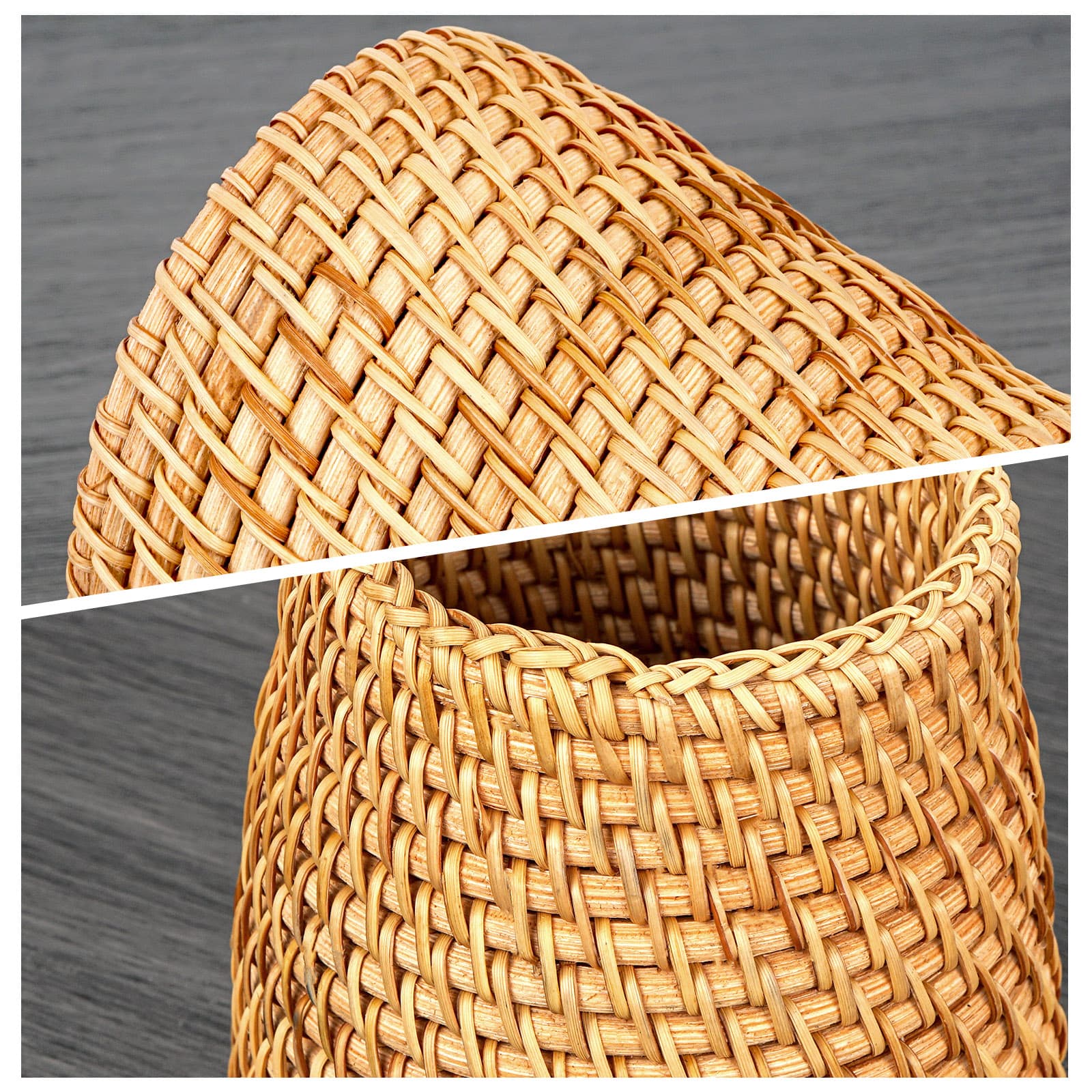 JANKINGS Rattan Tea Utensil Holder, Autumn Rattan Handwoven Cup-Style Organizer, Brown, 1-Pack – Countertop Spoon/Utensil/Coffee Bar Holder - 2