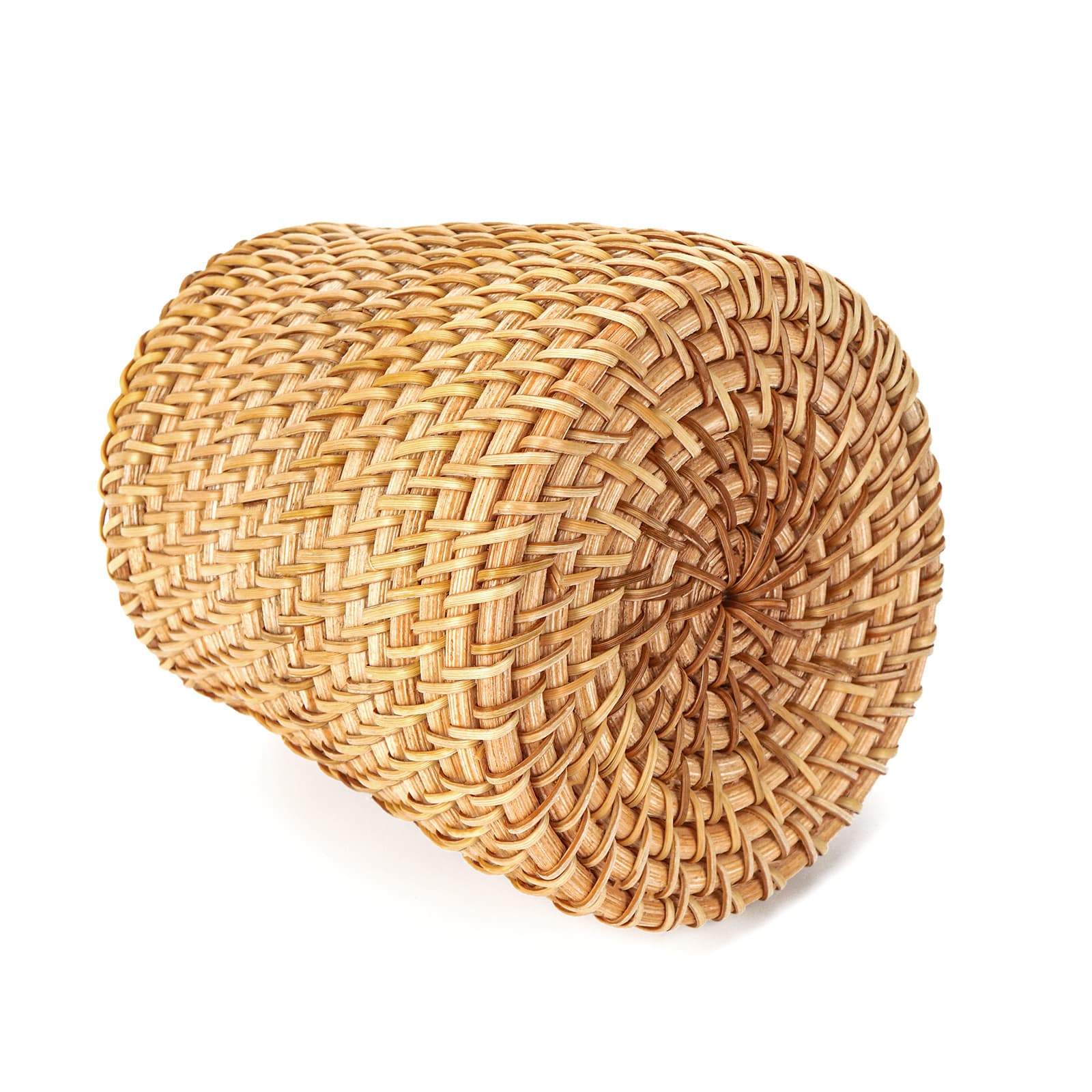 JANKOW Rattan Woven Pencil Holder, Tapered Tower Pen Cup Desk Organizer, Natural Wicker Rattan, 7 x 9.5 x 10 cm (2.76 x 3.74 x 3.94 in), 1-Pack for Office/Vanity/Kitchen - 5