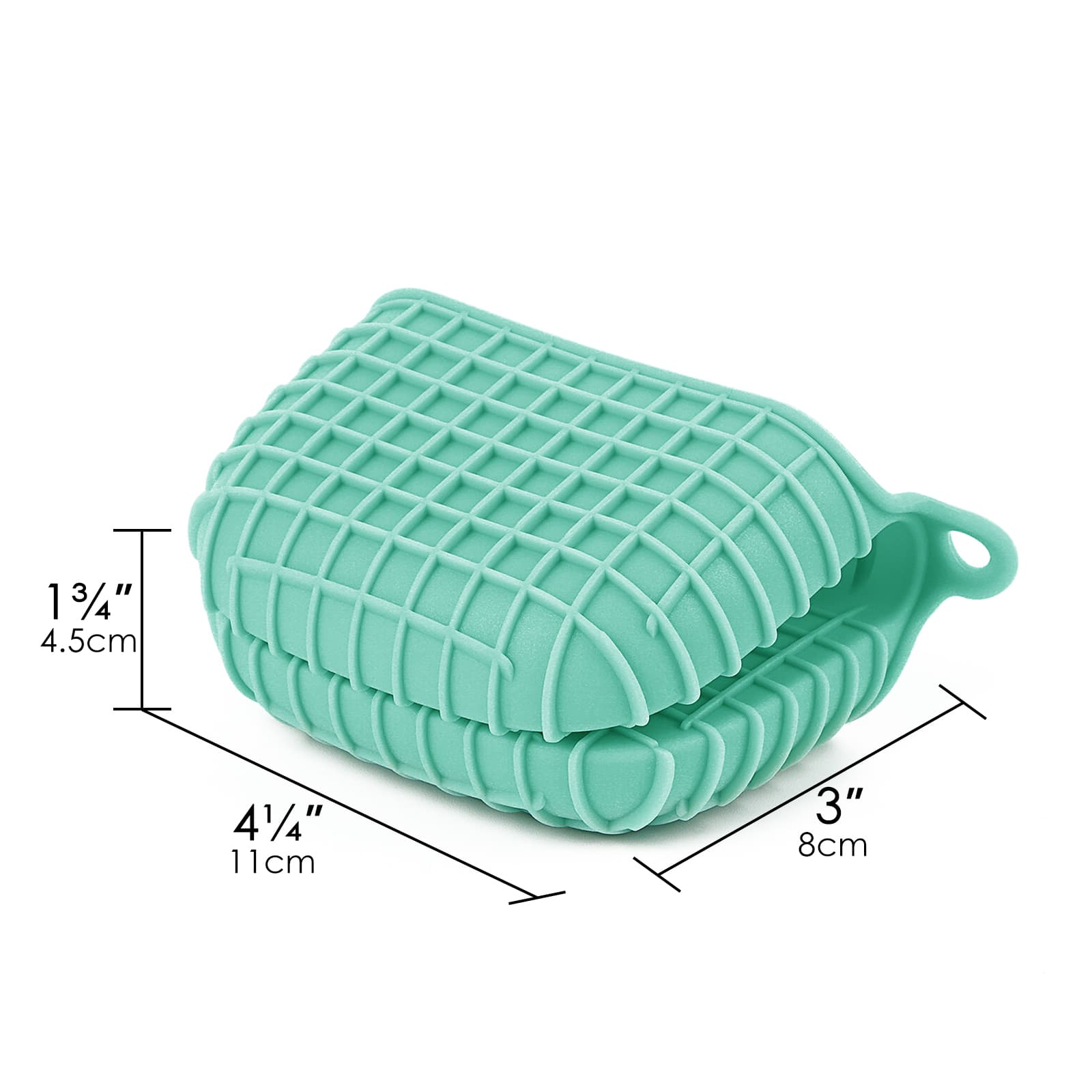 JANKOW 1Pair Silicone Oven Mitts, Heat-proof , Silicone Potholder for Kitchen, Mini Oven Mitts, Rubber Oven Glove, Kitchen Mittens, Pinch Mitts, Cooking Mitts (Green) - 2