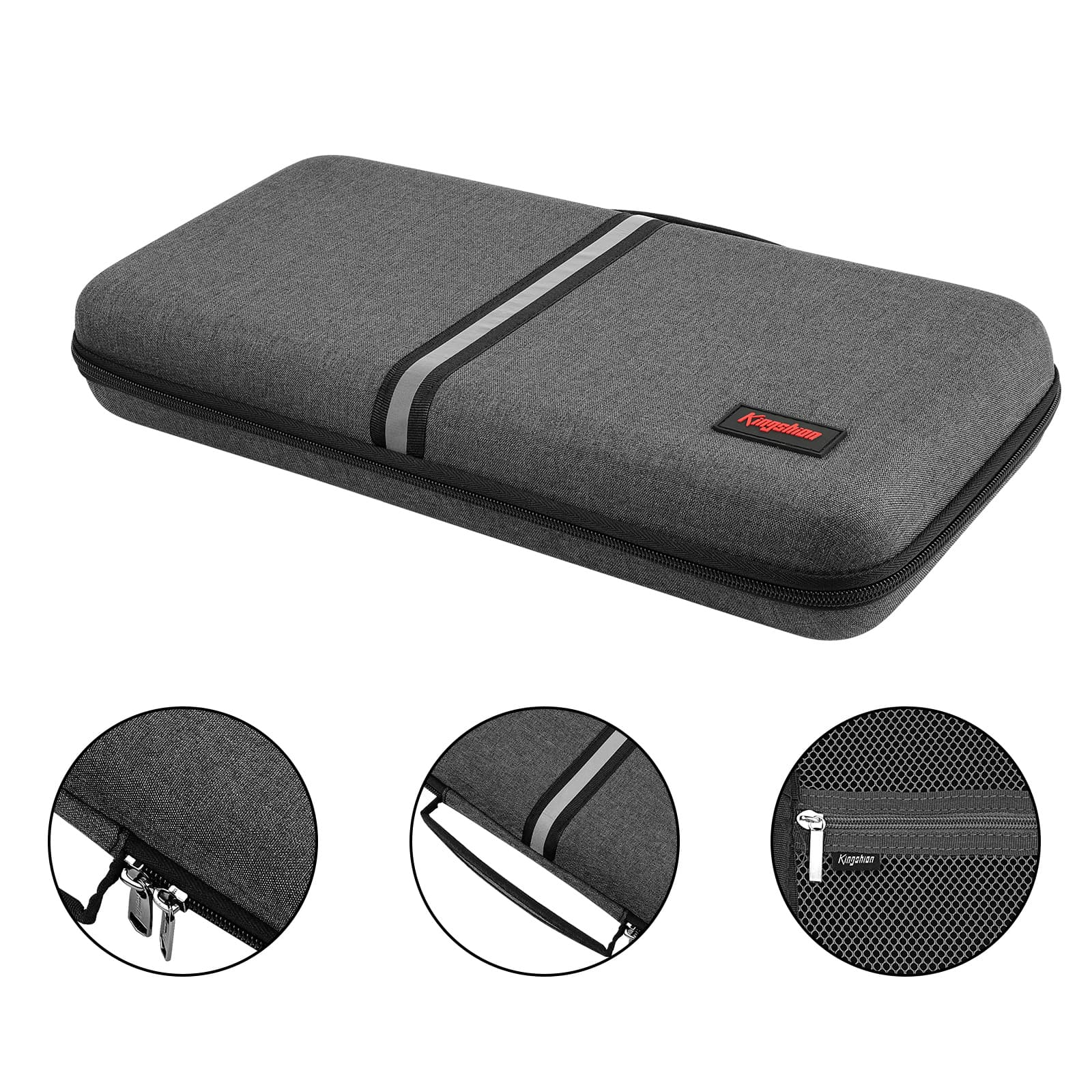 Kingshion Hard 75% Keyboard Case, Hard Travel Storage Case for 84 Key Portable Keyboard, Compatible with Keychron K2, Logitech POP Keys Mechanical Keyboard. (Case Only)-Dark Grey - 2