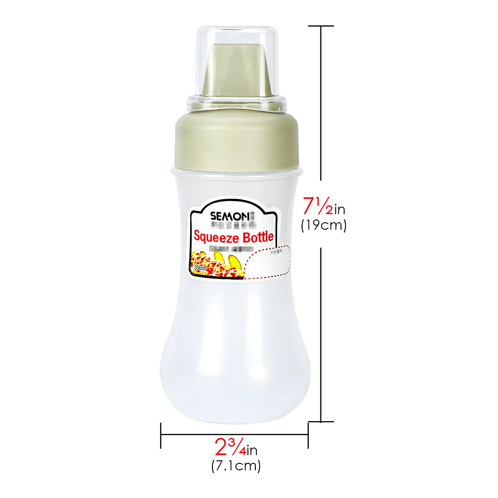 JANKOW 3PCS 5-Holes Squeeze Bottle for Sauces, Plastic Dressing Squirt Bottles, Ketchup Bottles with Cap Lids, Condiment Bottles for Liquids, BBQ, Dressing, Pancake Dispenser - 1