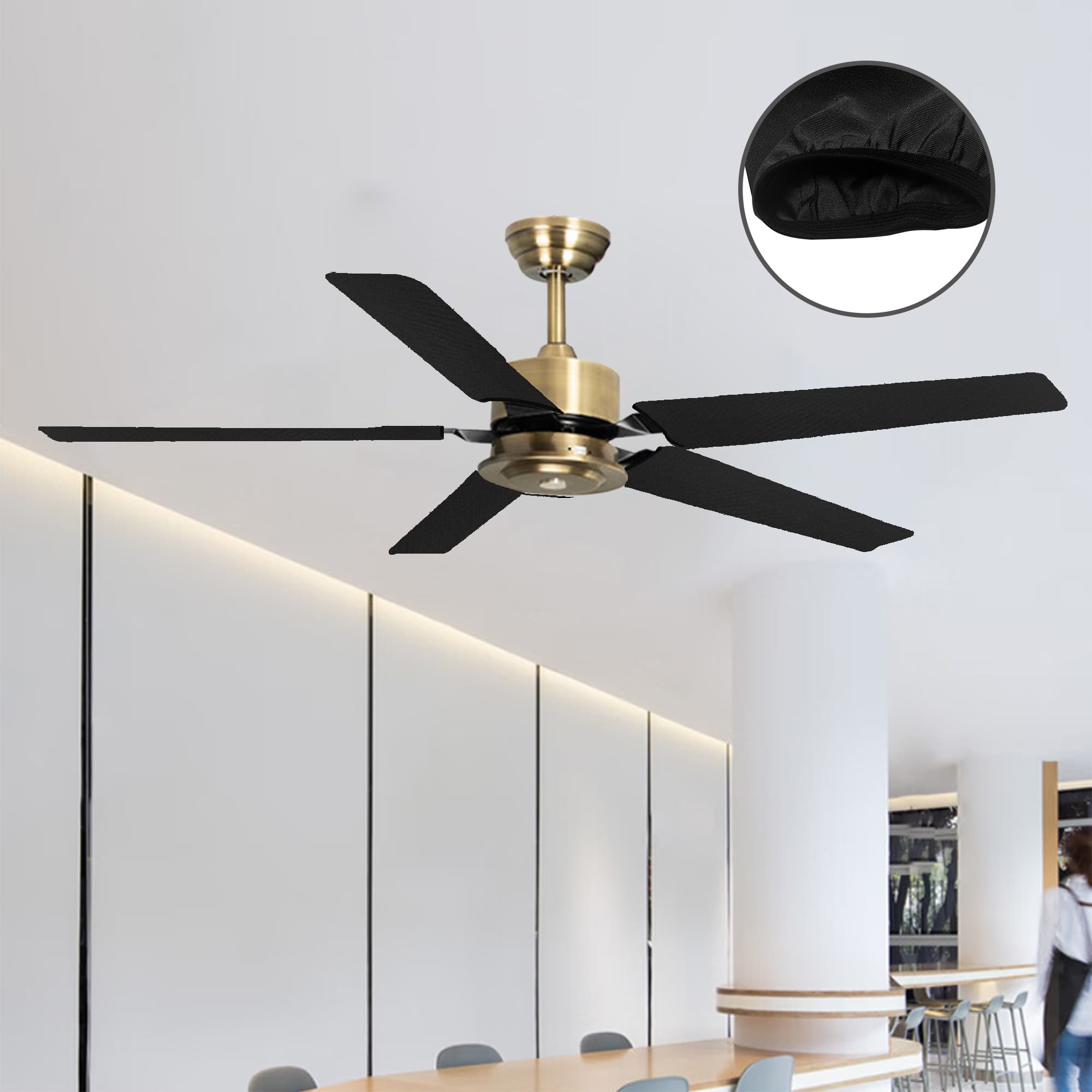 5 Pack Fan Blade Covers Suitable for Most Ceiling Fan Blades- Fits fan blades 5-6 " wide, 19.5 - 22" long - 3