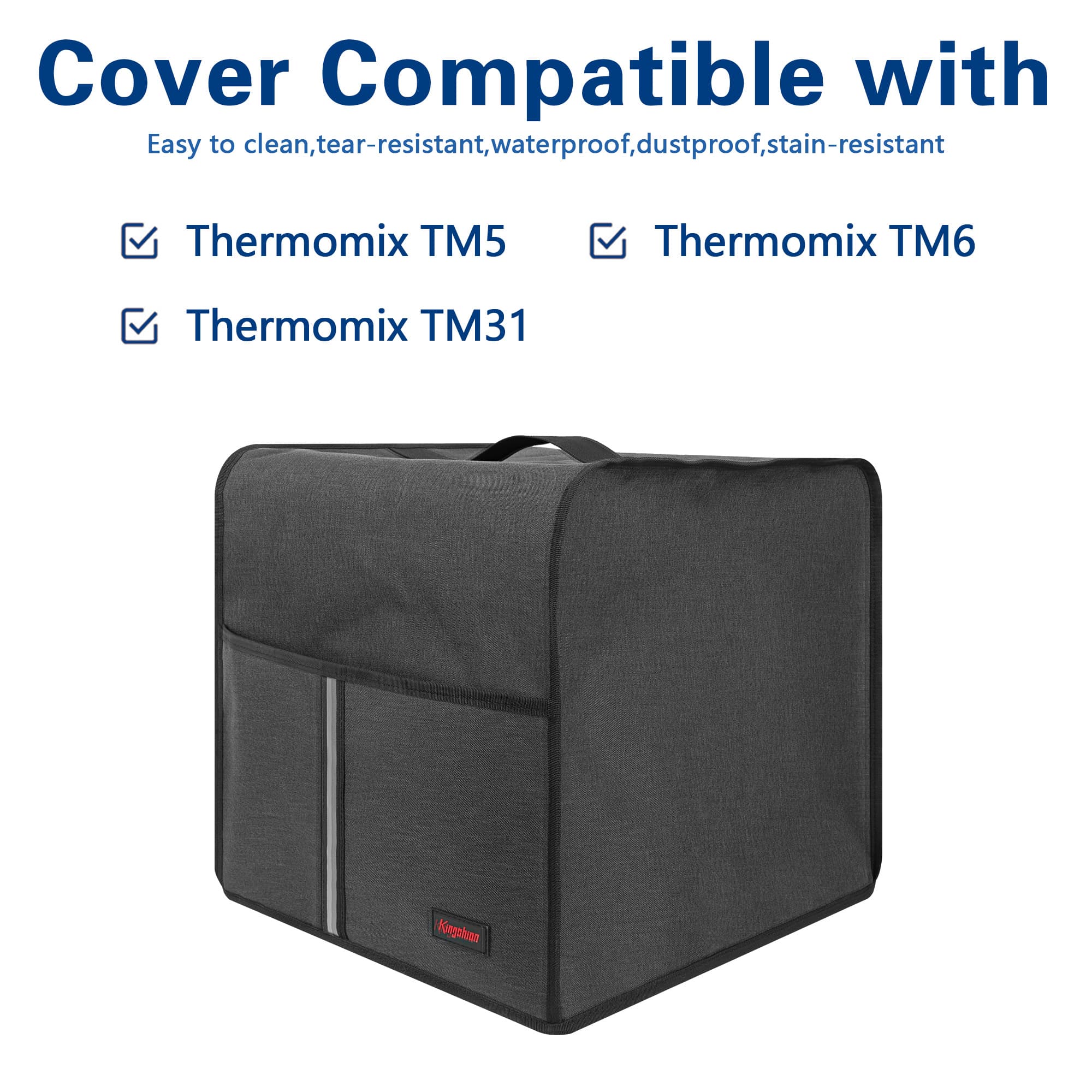 Dust Cover Compatible with TM6/ TM5 /TM31, Waterproof Padded Oxford Cloth Cover for Kitchen Mixer Machine - Dark grey - 3